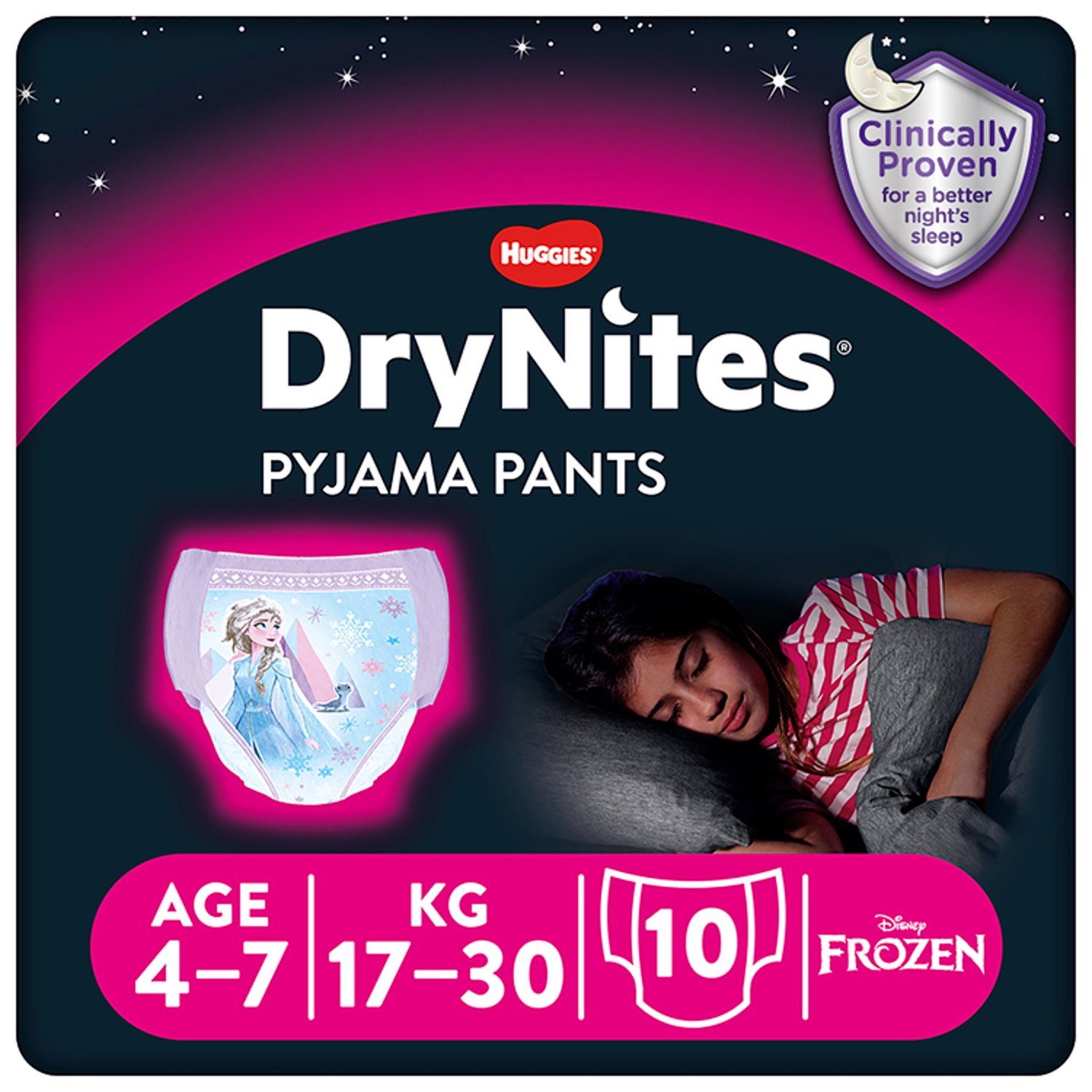 Huggies DryNites Pyjama Pants Girl 4-7 Years (10 Piece)