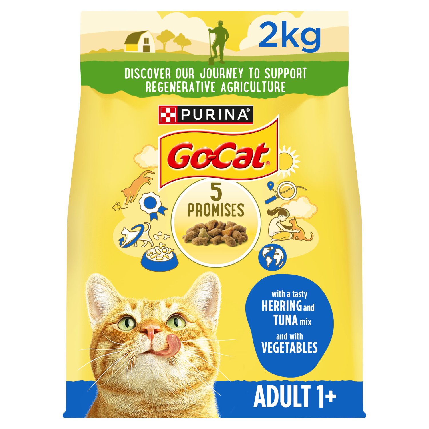 Go-Cat Herring, Tuna & Vegetable Dry Cat Food (2 kg)