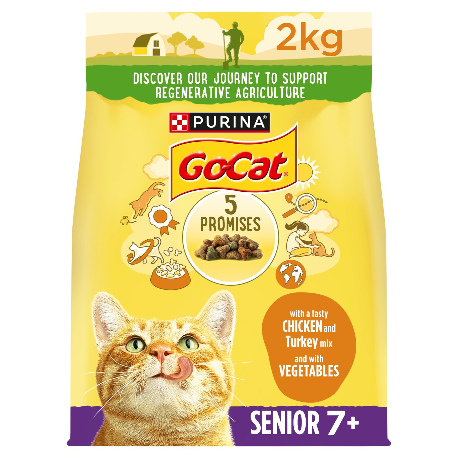 Go-Cat Chicken & Vegetable Senior Dry Cat Food (2 kg)