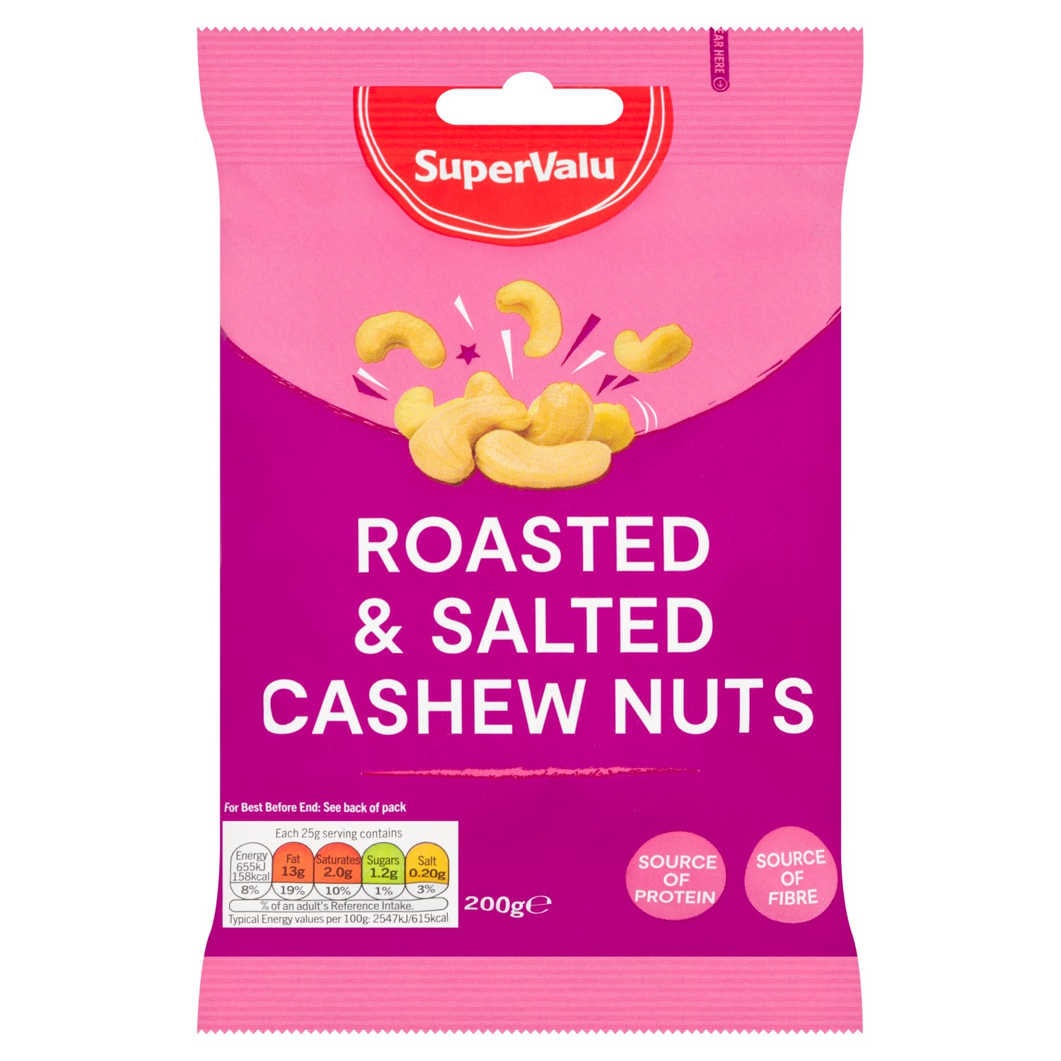 SuperValu Roasted & Salted Cashew Nuts Bag (200 g)