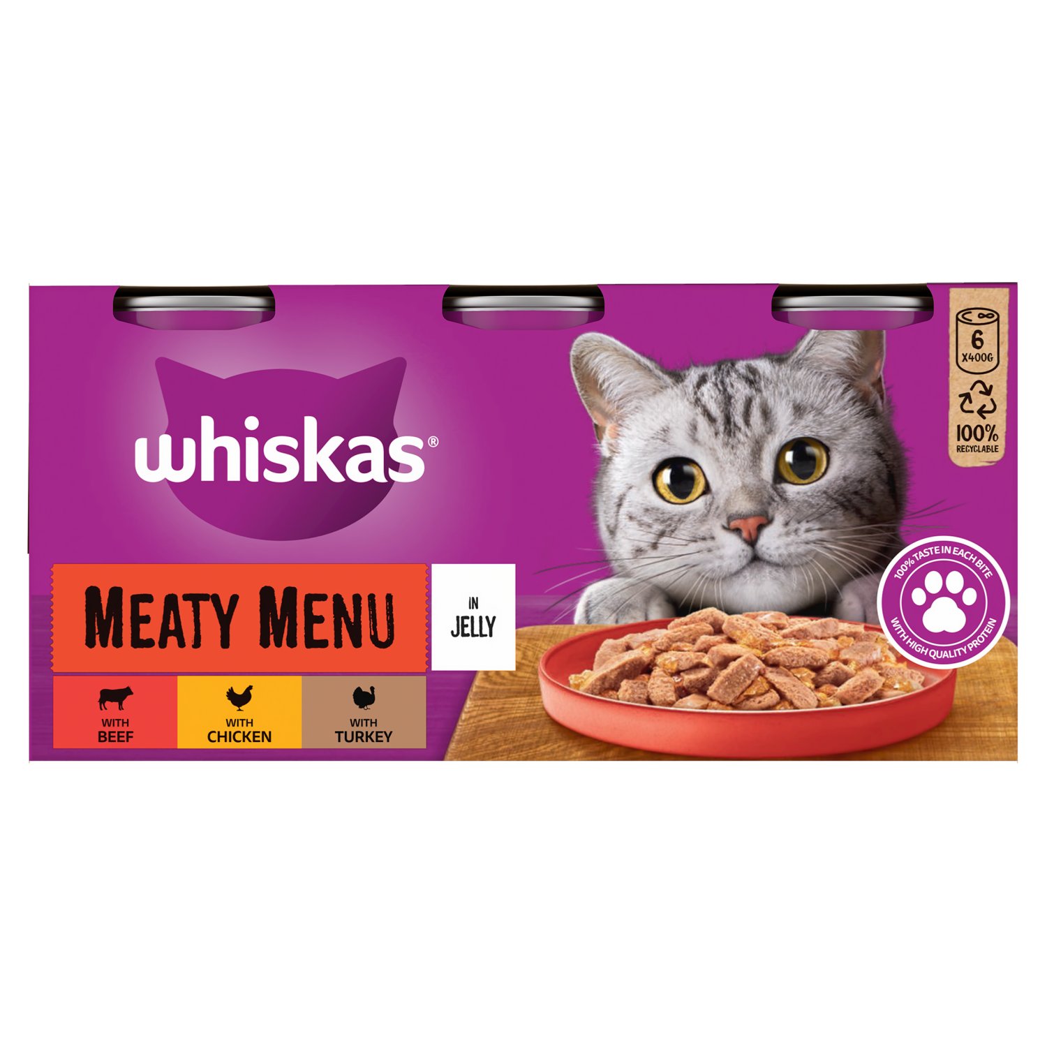 Whiskas Meaty Selection In Jelly Variety 6 Pack (400 g)