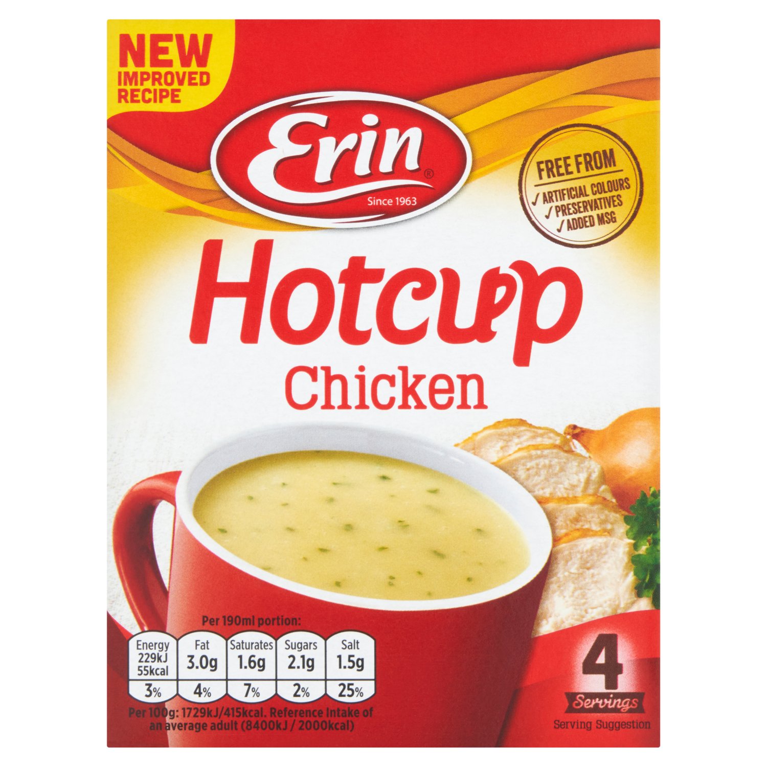 Erin Hotcup Chicken Soup 4 Pack (53 g)