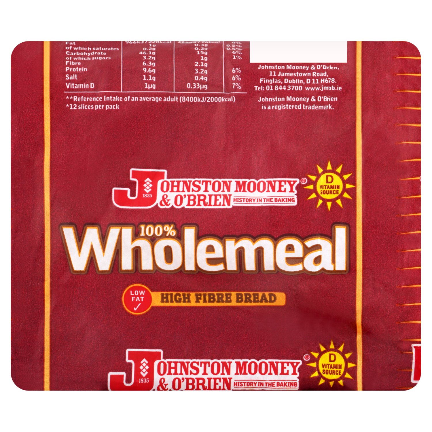 Johnston Mooney & O'Brien Wholemeal Half Pan (400 g)