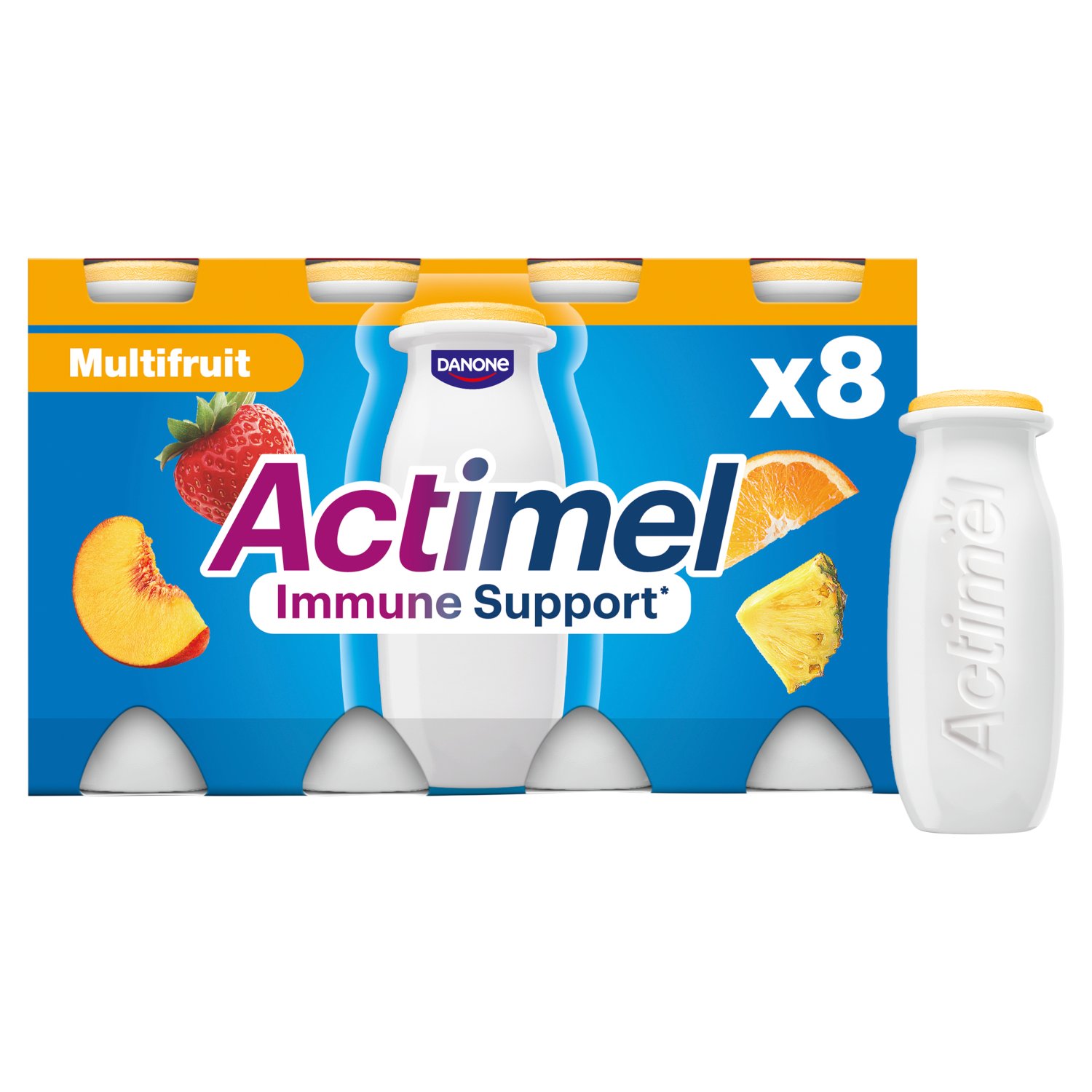 Danone Actimel Multifruit Yogurt Drink 8 Pack (100 g)