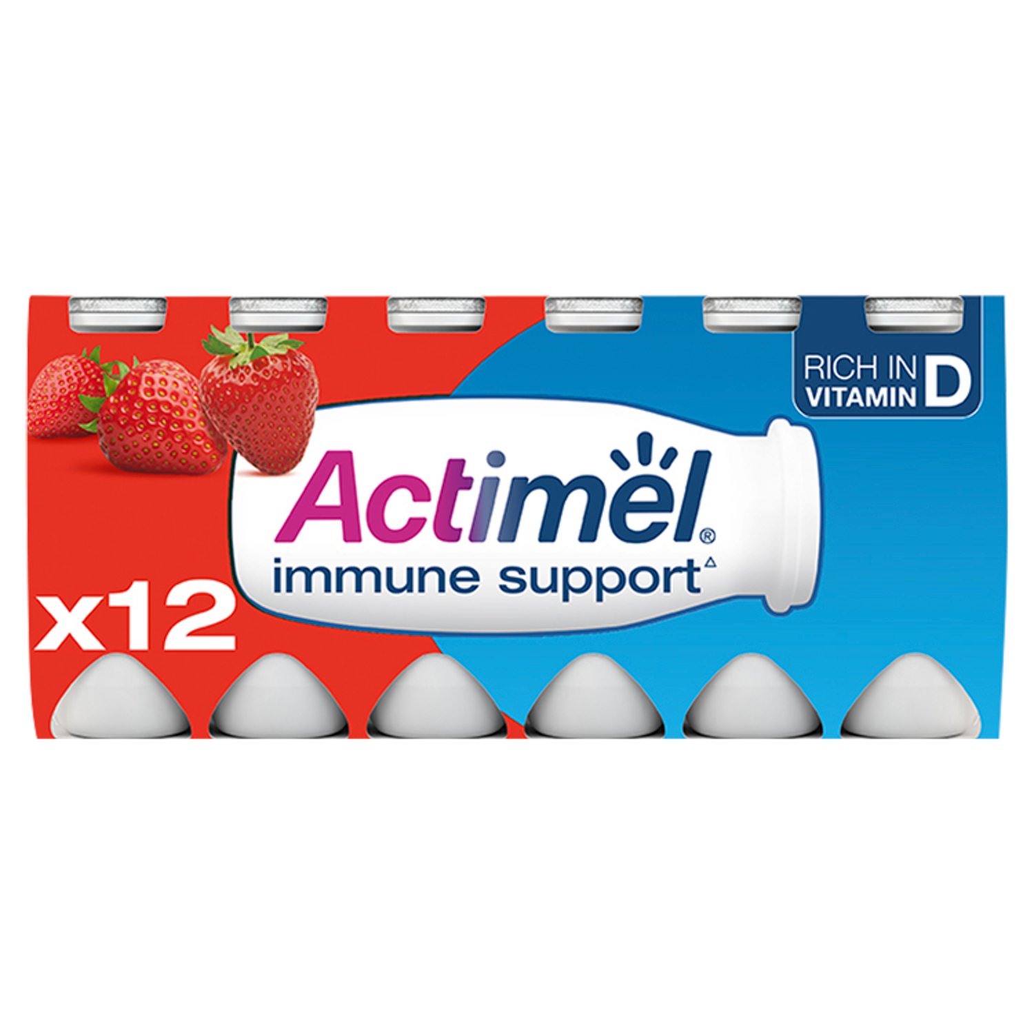 Danone Actimel Strawberry Yogurt Drink 12 Pack (100 g)