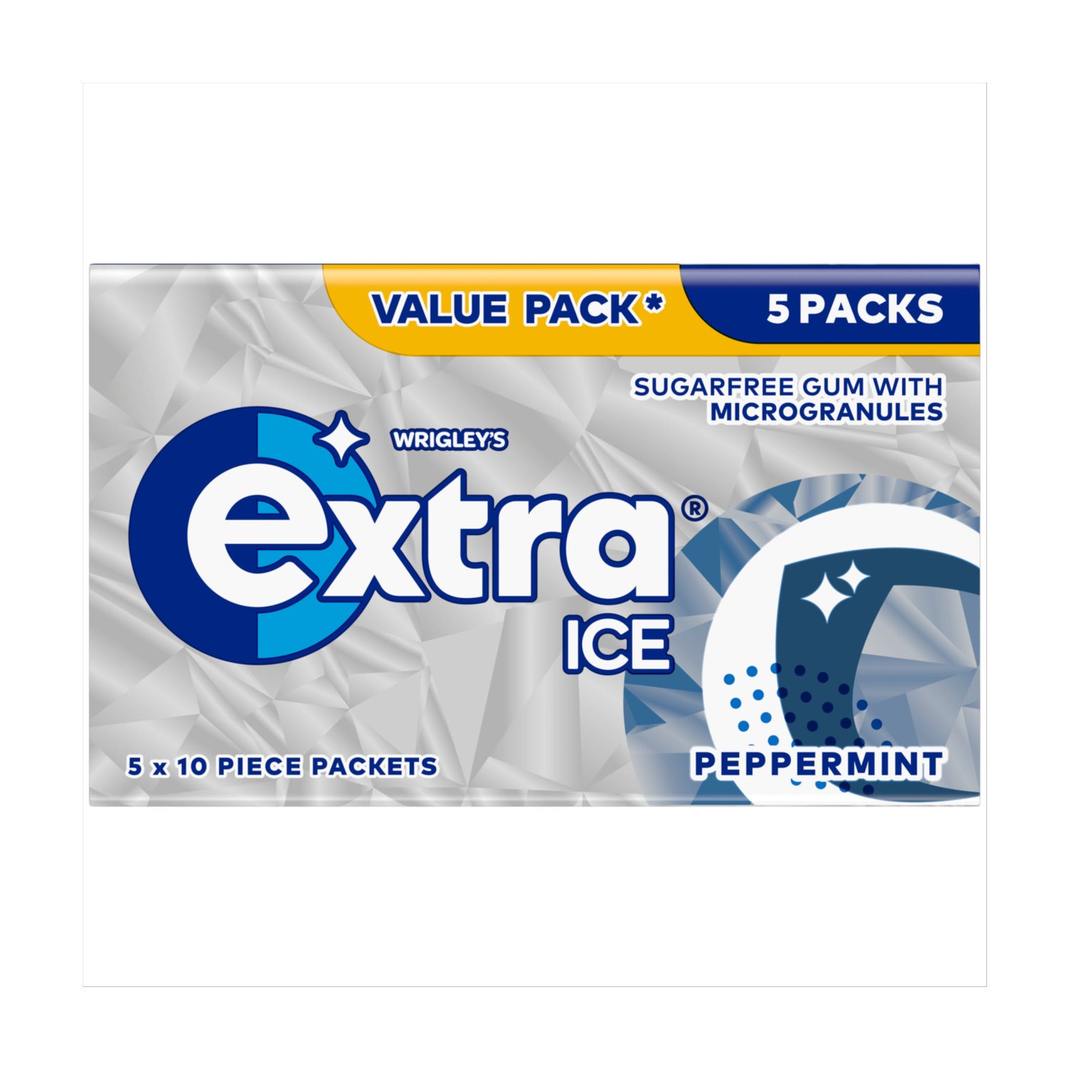 Wrigley's Extra Ice Peppermint Chewing Gum 5 Pack Value Pack (14 g)