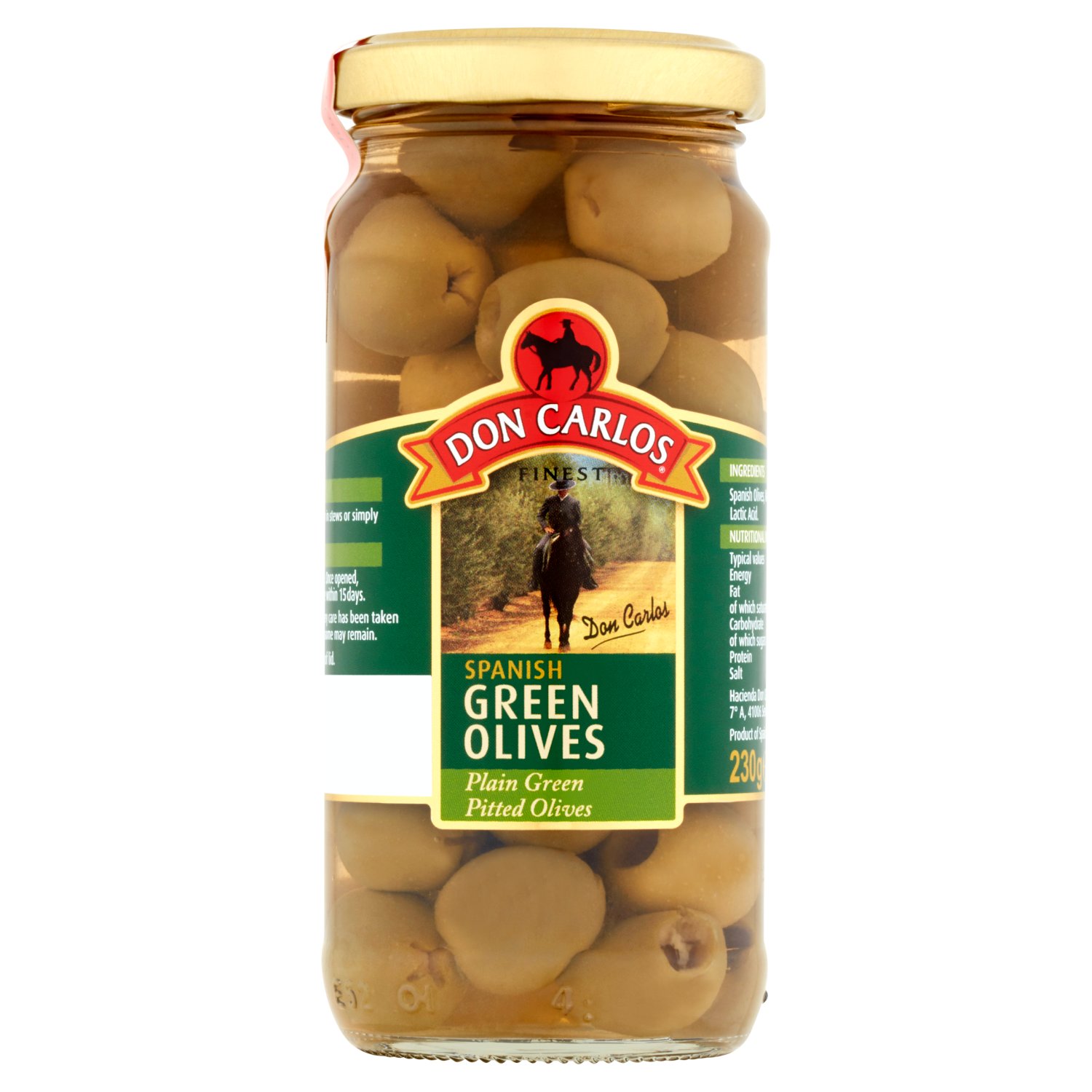 Don Carlos Spanish Pitted Green Olives (230 g)