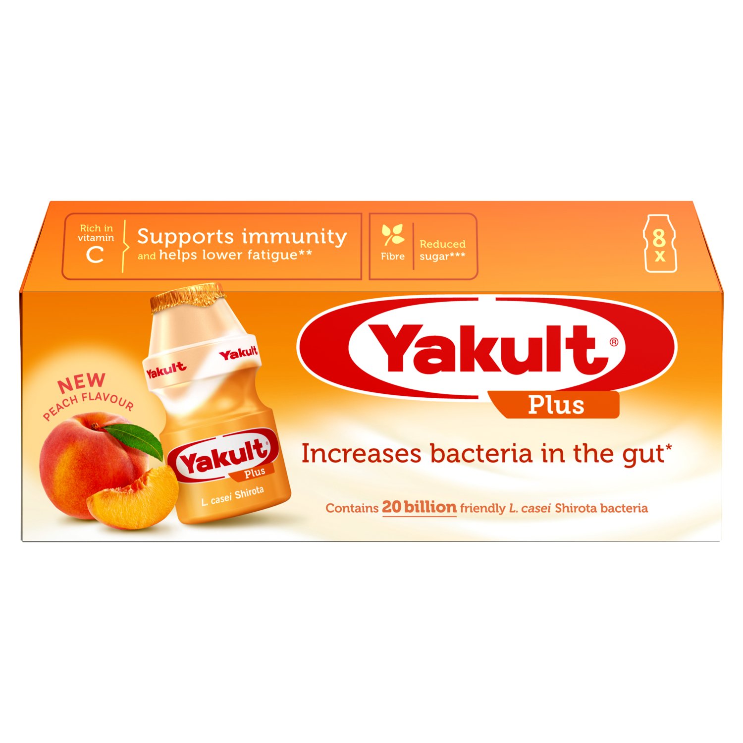 Yakult Plus Peach 8 Pack (65 ml)