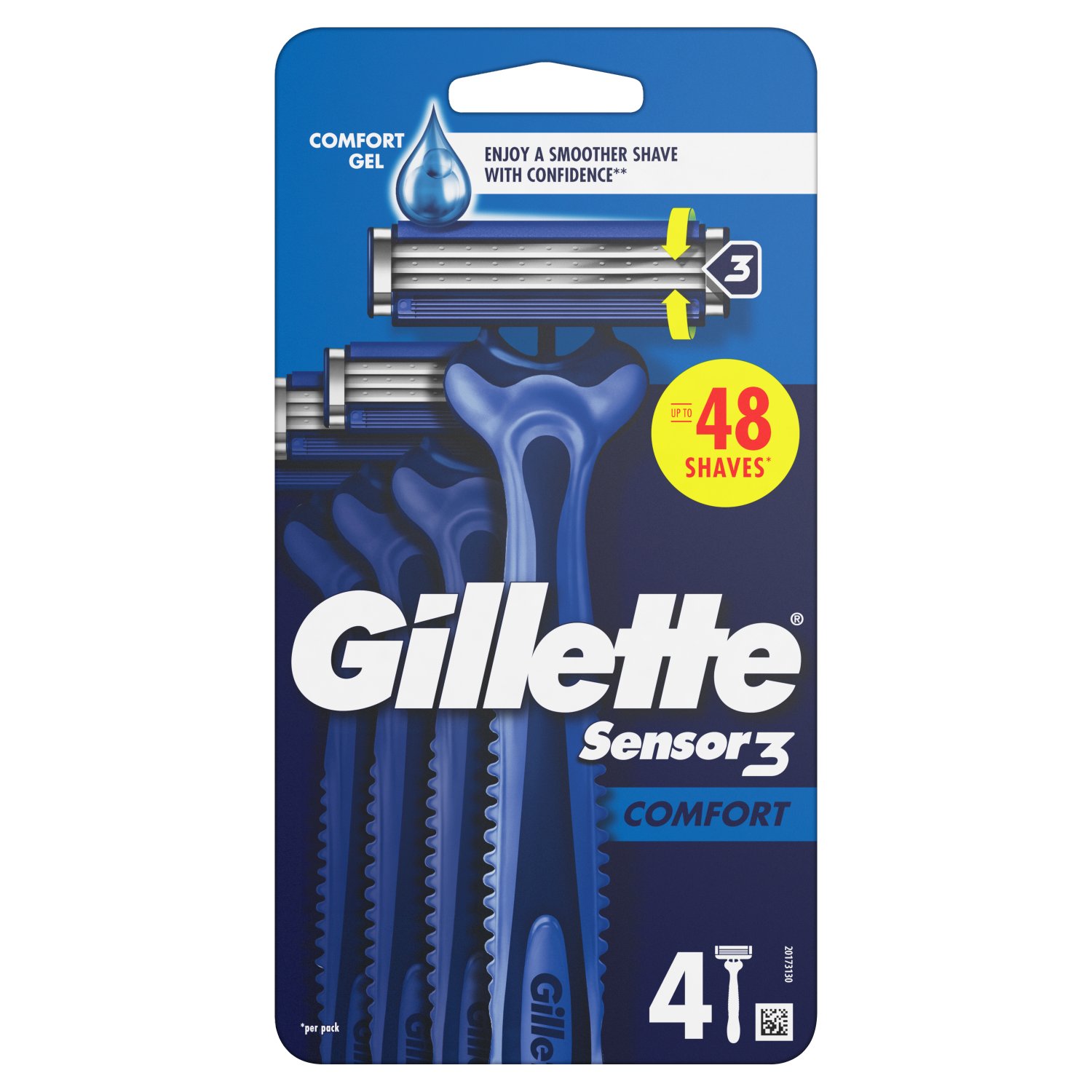 Gillette Sensor 3 Disposable Razors Men (4 Piece)