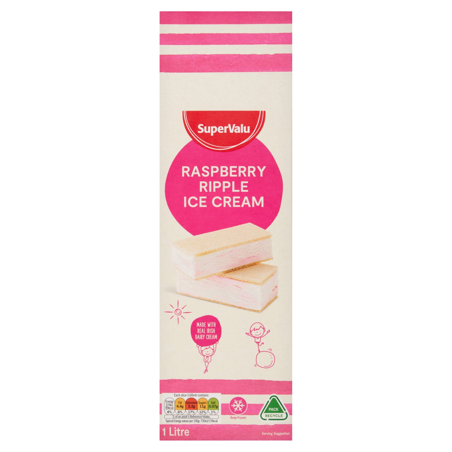 SuperValu Raspberry Ripple Ice Cream (1 L)