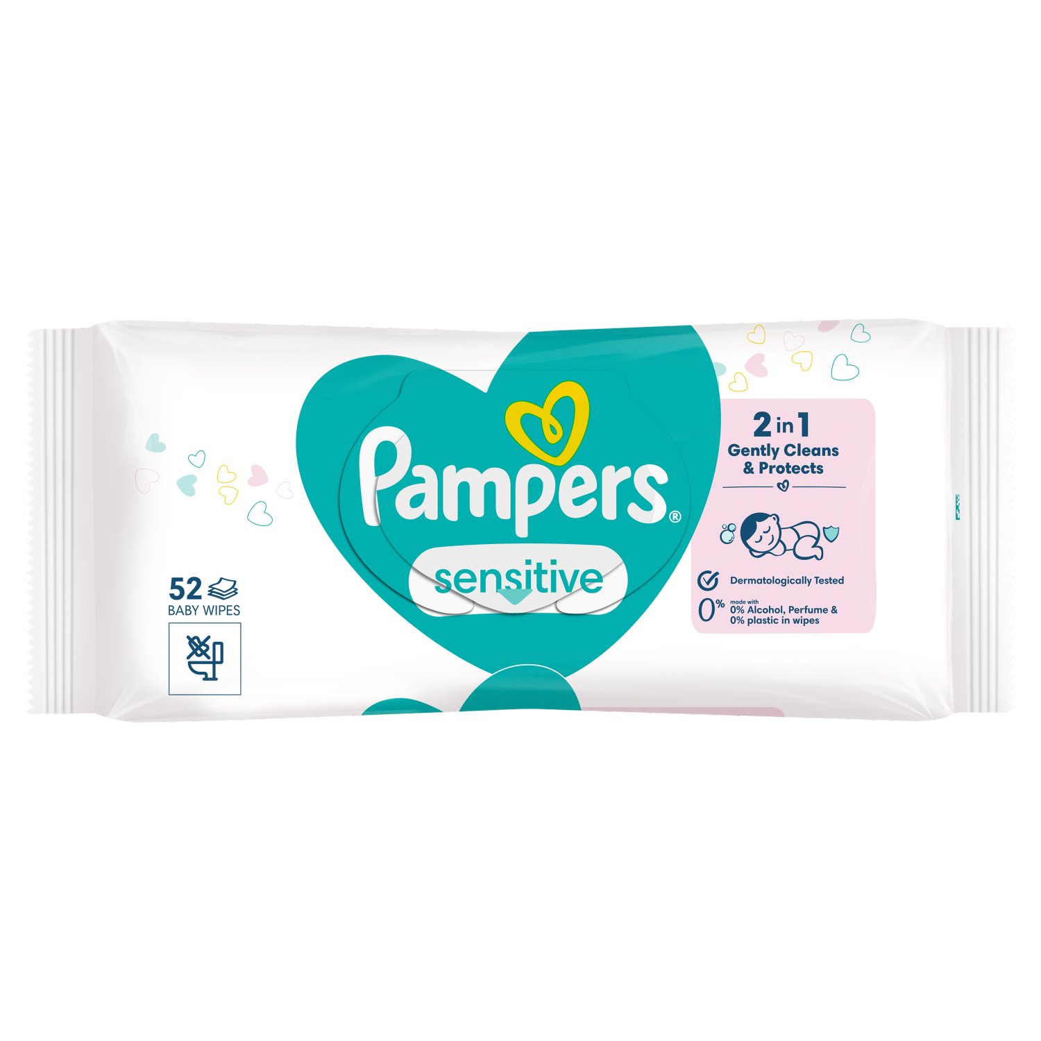 Pampers Sensitive Baby Wipes 0% Plastic (52 Piece)