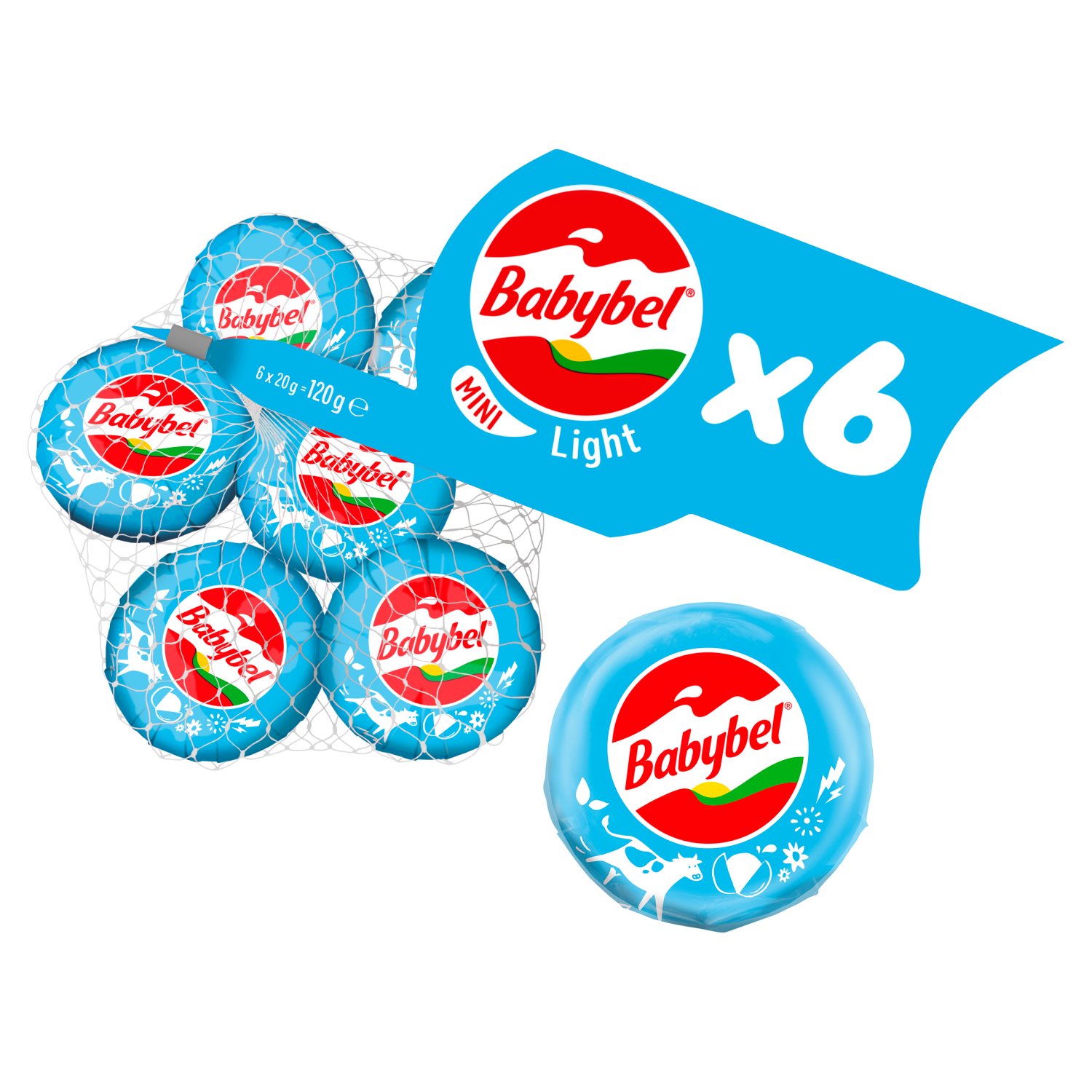 Mini Light Babybel 6 Pack (120 g)