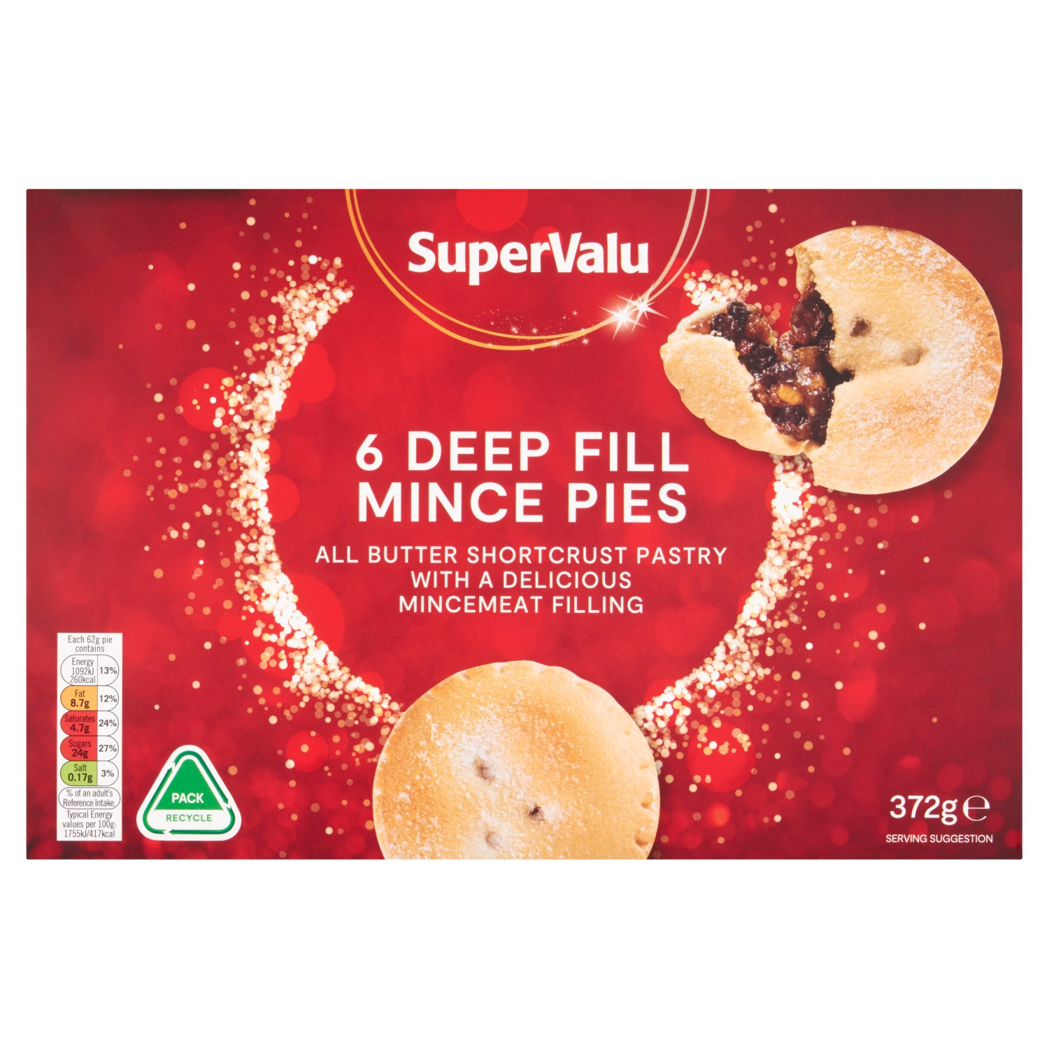 SuperValu Deep Fill Mince Pies 6 Pack (372 g)