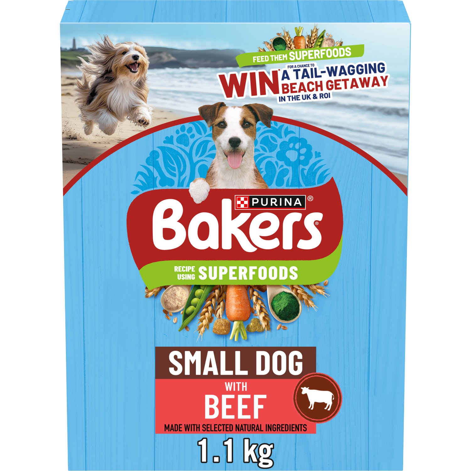 Bakers Beef and Vegetable Small Dog Dry Food (1.1 kg)