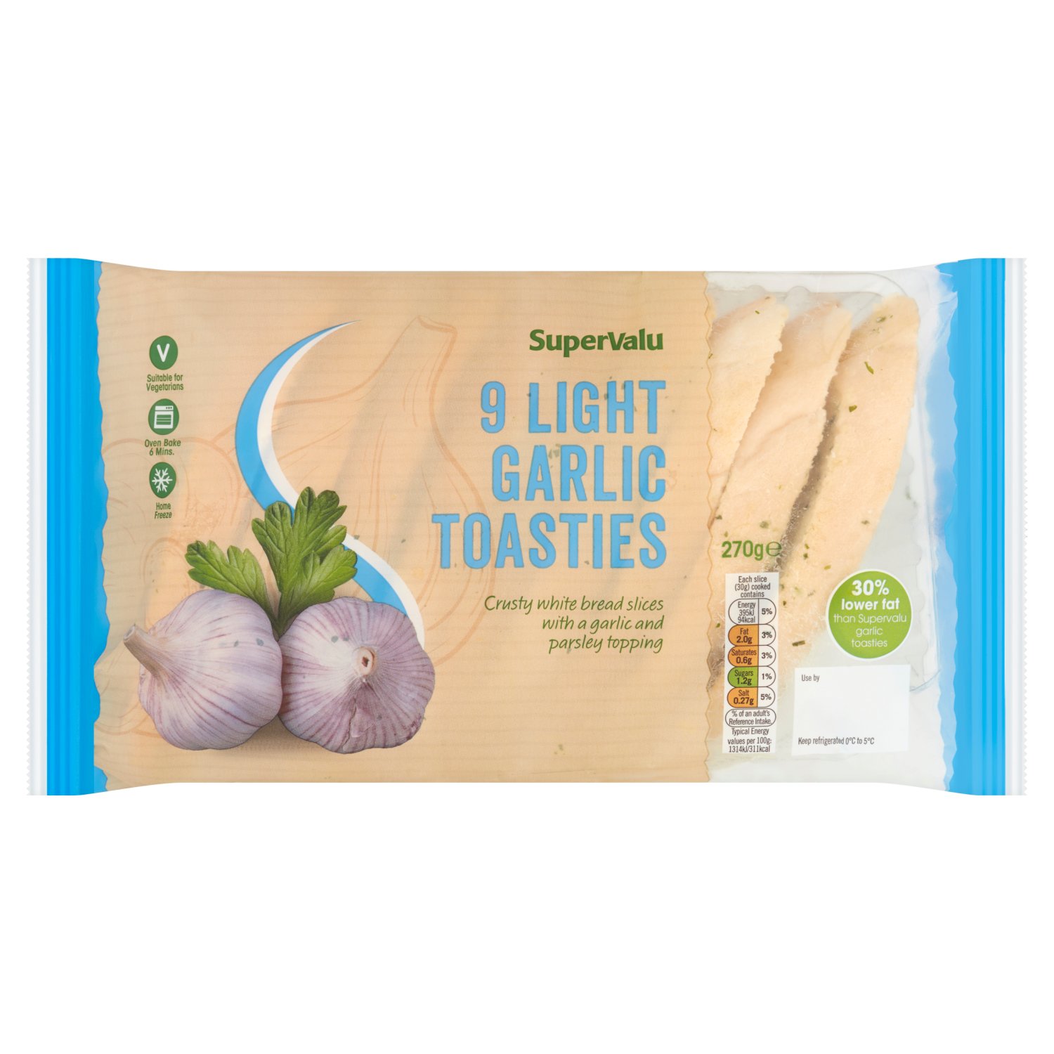 SuperValu Light Garlic Toasties Light 9 Pack (270 g)