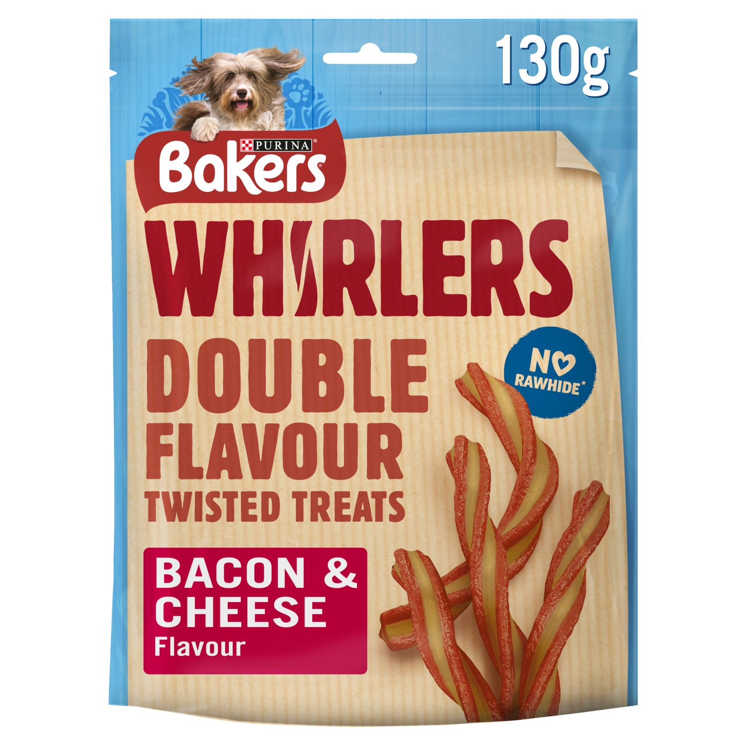 Bakers Meaty Treats with Bacon and Cheese Whirlers (130 g)