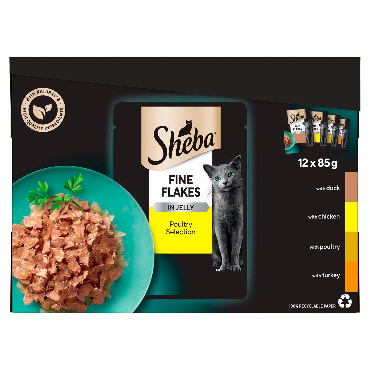 Sheba Fine Flakes Poultry Variety Cat Food 12 Pack (1.02 kg)