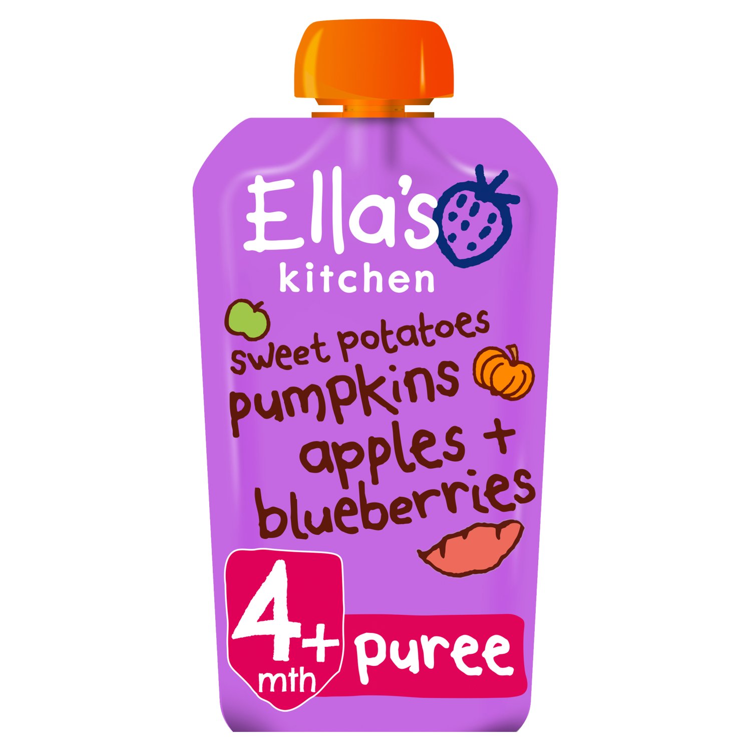 Ella's Kitchen Sweet Potatoes Pumpkins Apples & Blueberries Pouch 4+Months (120 g)