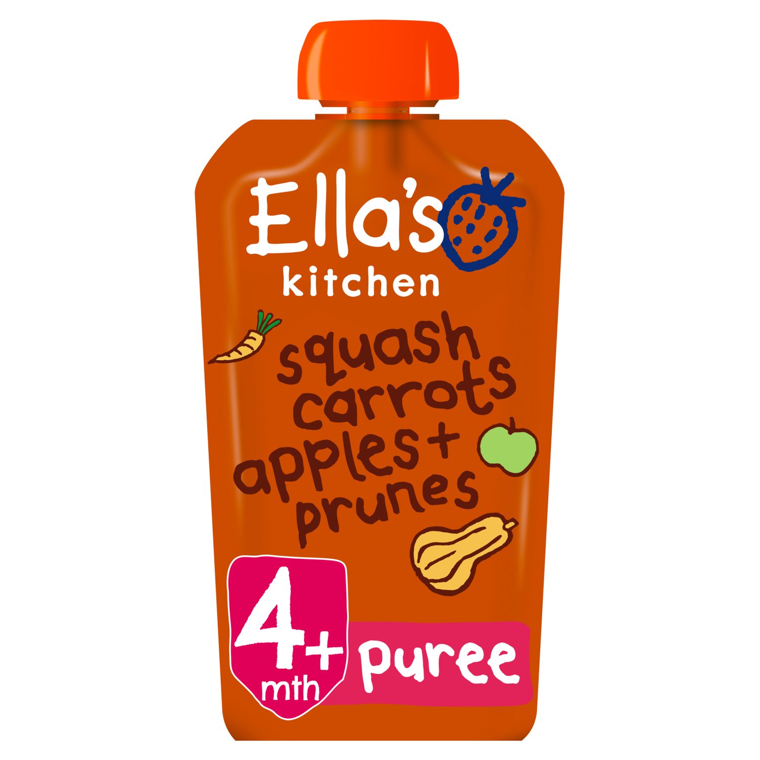 Ella's Kitchen Squash Carrots Apples & Prunes Pouch 4+Months (120 g)