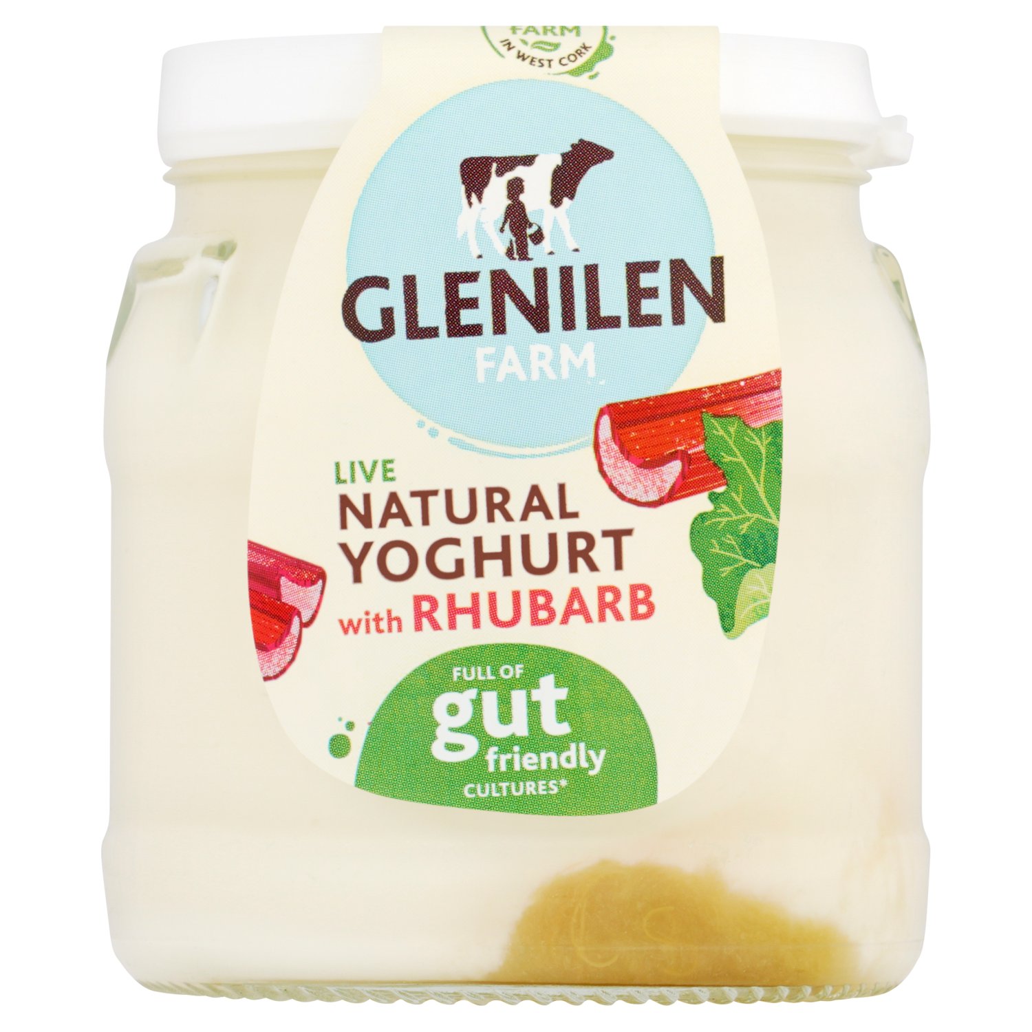 Glenilen Rhubarb Live Yogurt Jar (140 g)