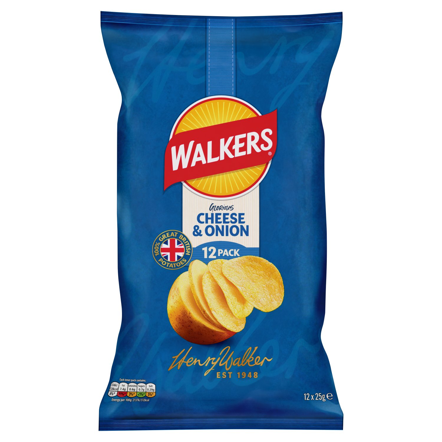 Walkers Cheese Onion Crisps 12 Pack 25 G Storefront EN