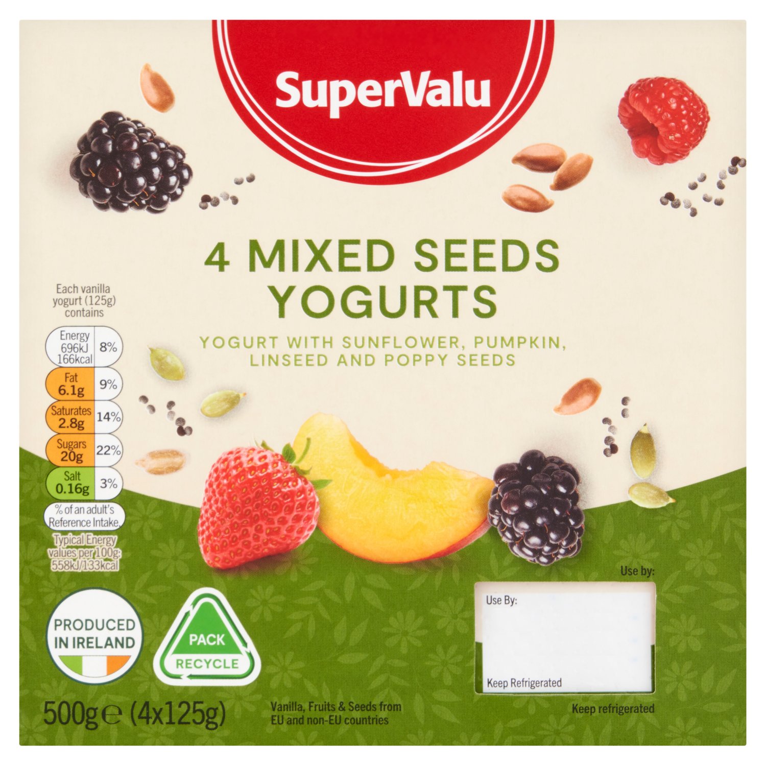 SuperValu Mixed Seeds Yogurt 4 Pack (125 g)