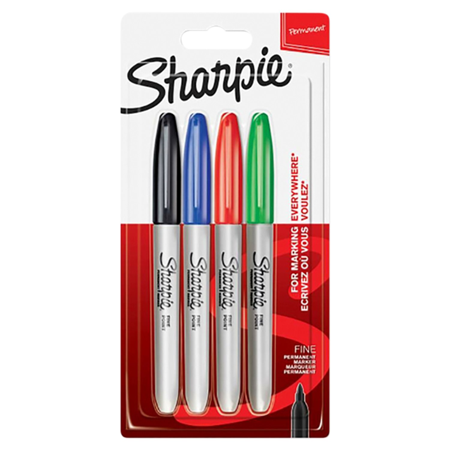 Sharpie Permanent Markers Assorted 4 Pack (1 Piece)