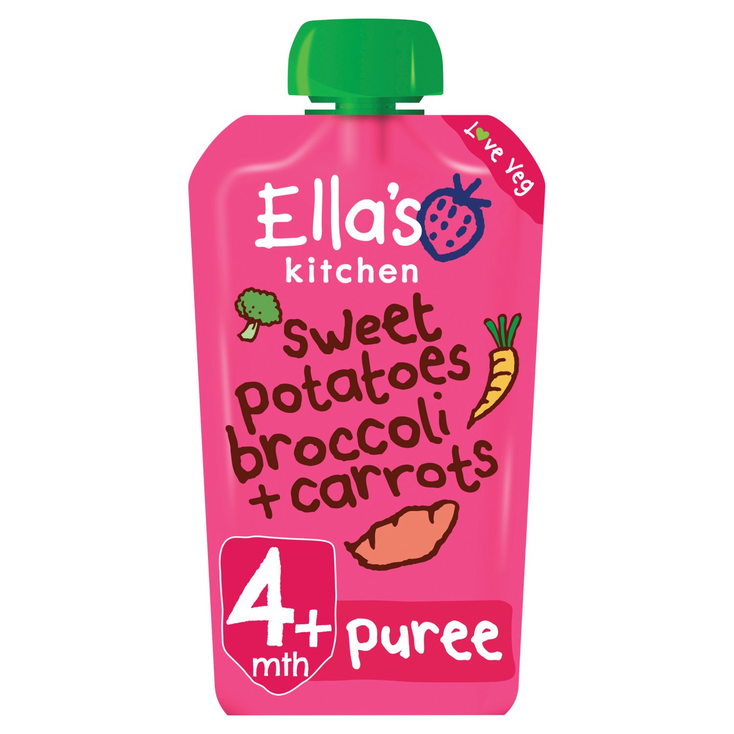 Ella's Kitchen Sweet Potatoes Broccoli & Carrots Pouch 4+Months (120 g)