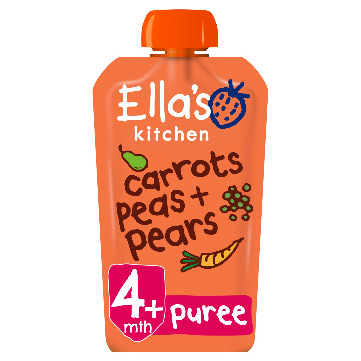 Ella's Kitchen Carrots Peas & Pears Pouch 4+Months (120 g)