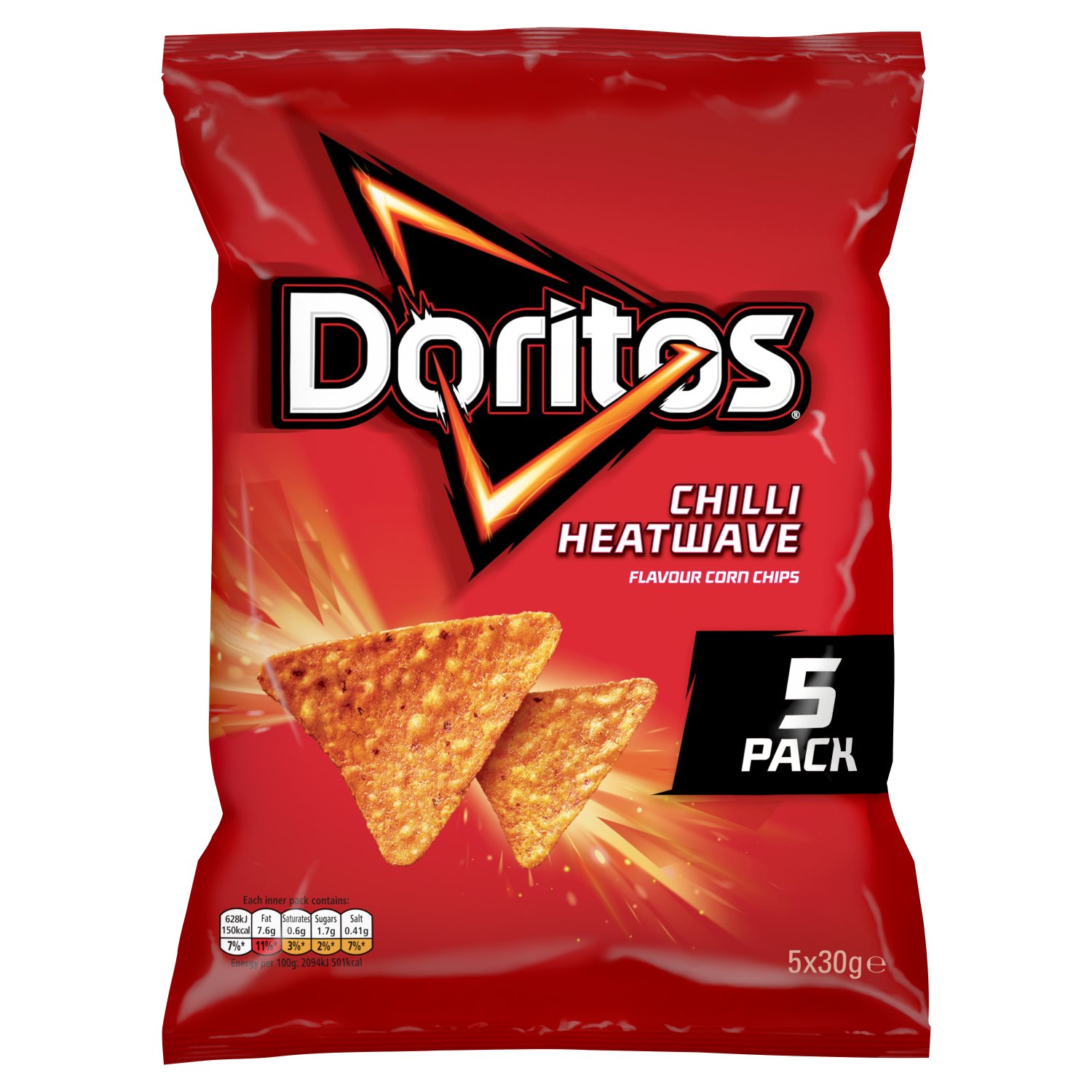 Doritos Chilli Heatwave Crisps 5 Pack (30 g)