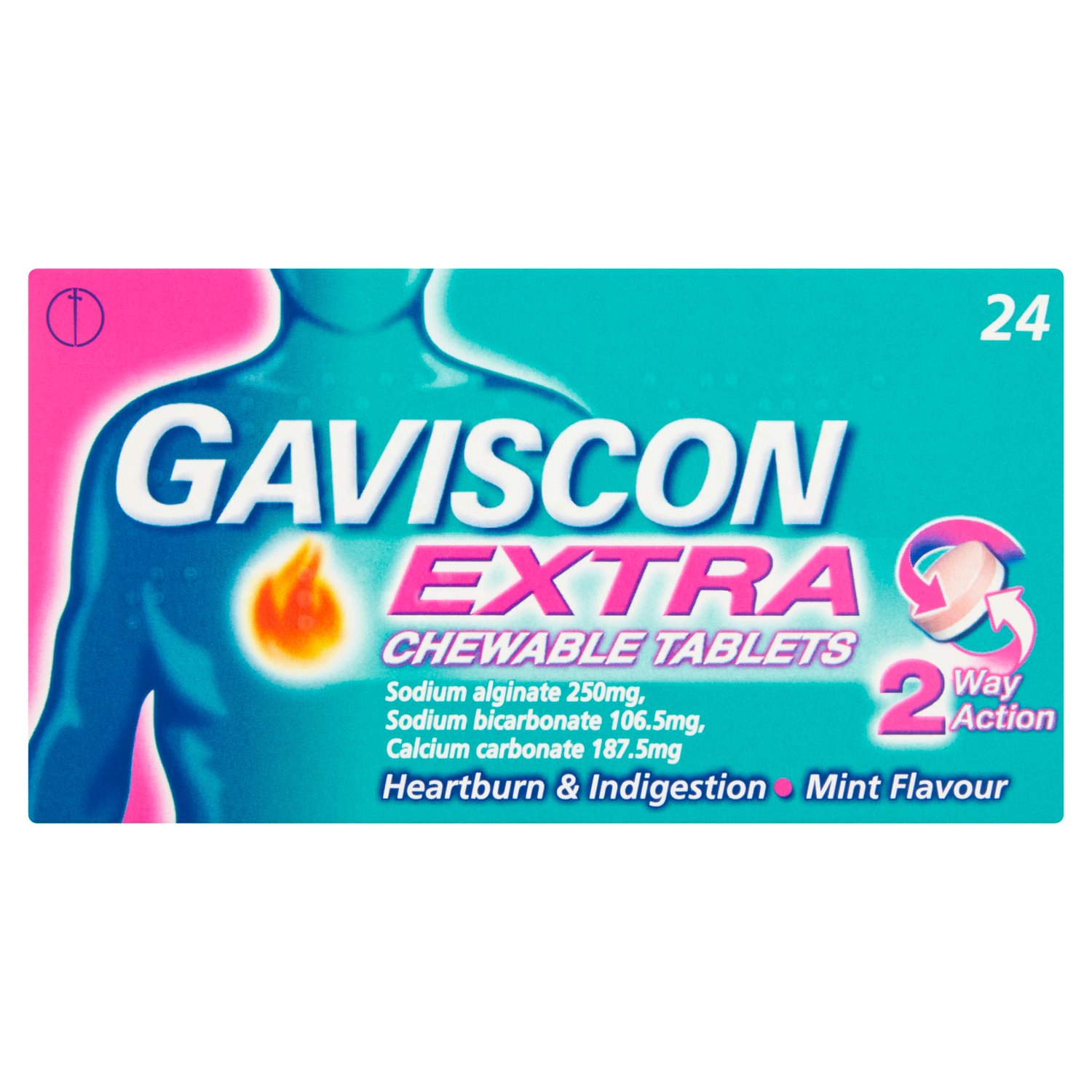 Gaviscon Extra Peppermint Chewable Tablets (24 Piece)