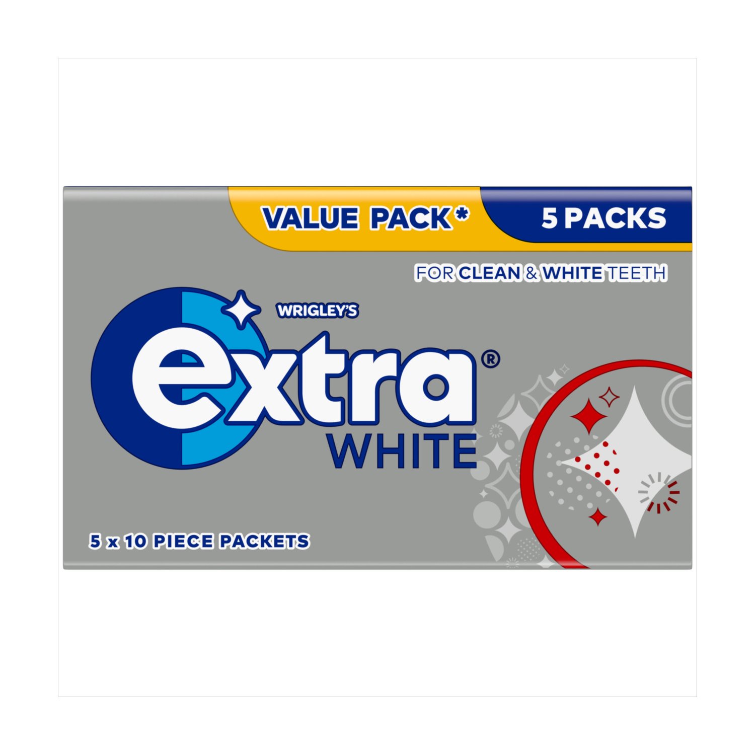 Wrigley's Extra White Chewing Gum 5 Pack Value Pack (14 g)