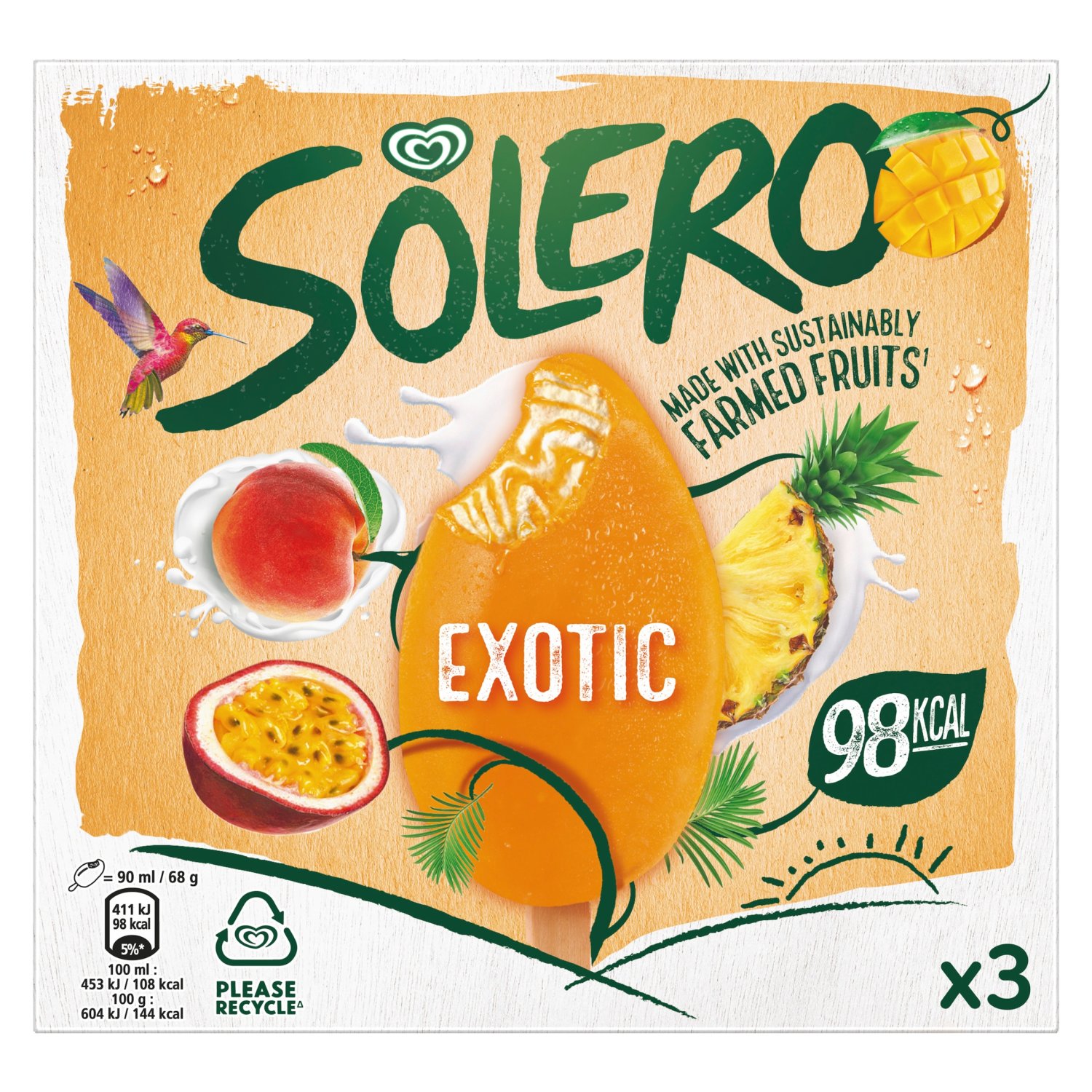 HB Solero Exotic Explosion Ice Lolly 3 Pack (270 ml)