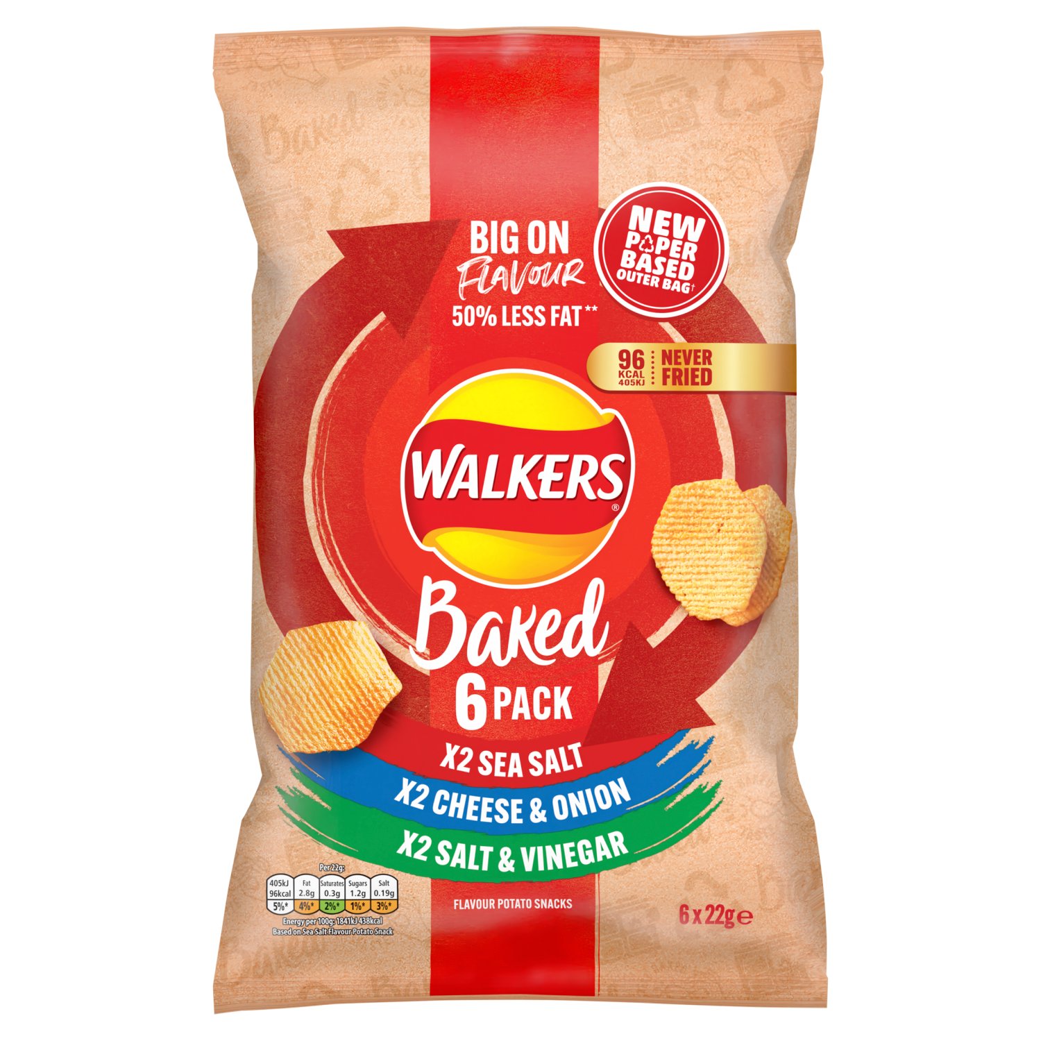 Walkers Baked Crisps Variety 6 Pack (22 g)