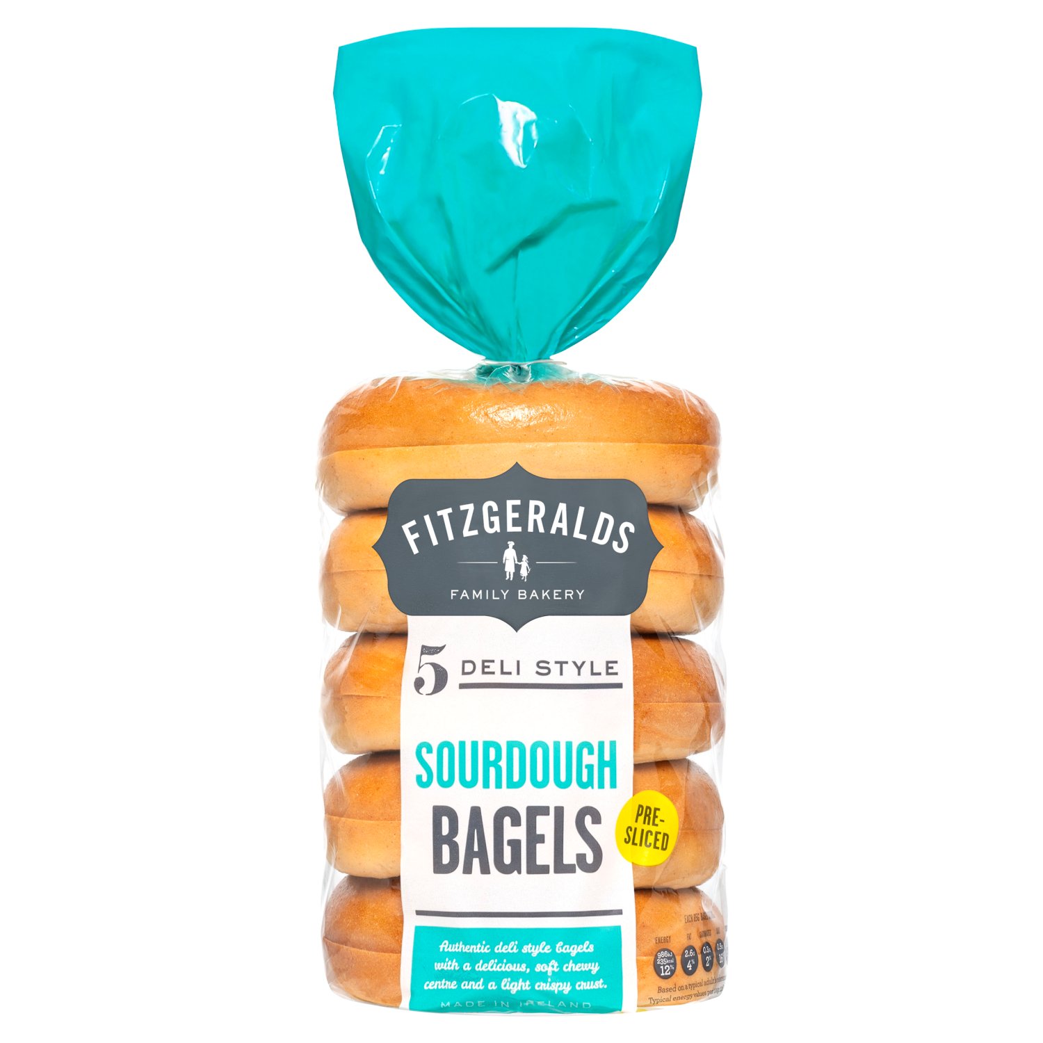 Fitzgeralds Pre-Sliced Sourdough Bagels 5 Pack (425 g)