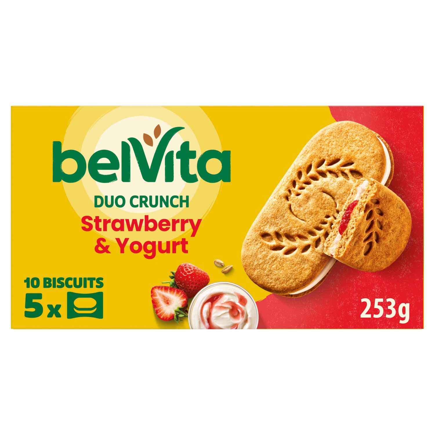 BelVita Breakfast Biscuits Strawberry Yogurt Duo Crunch 5 Pack (50 g)