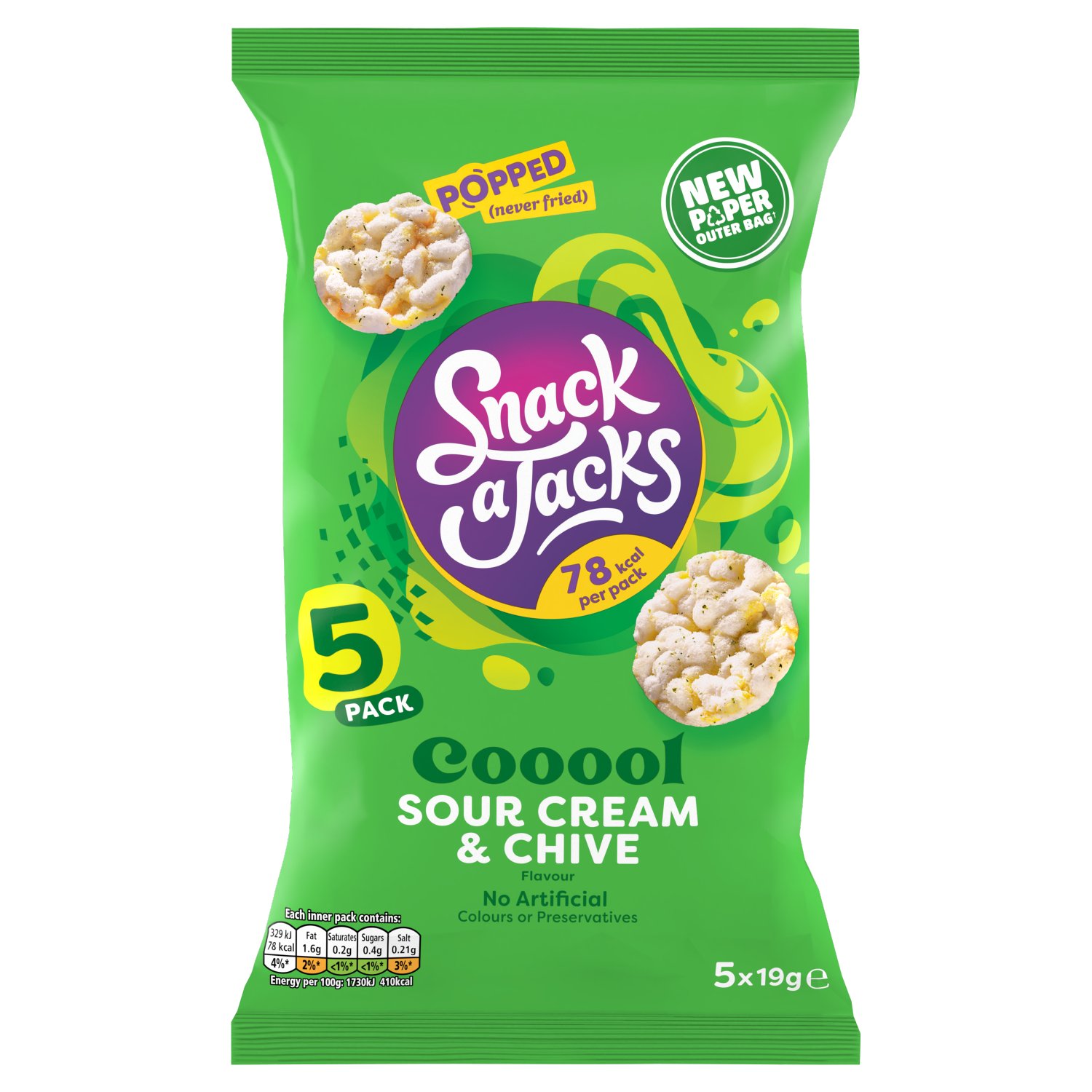 Snack A Jacks Cool Sour Cream & Chive 5 Pack (19 g)