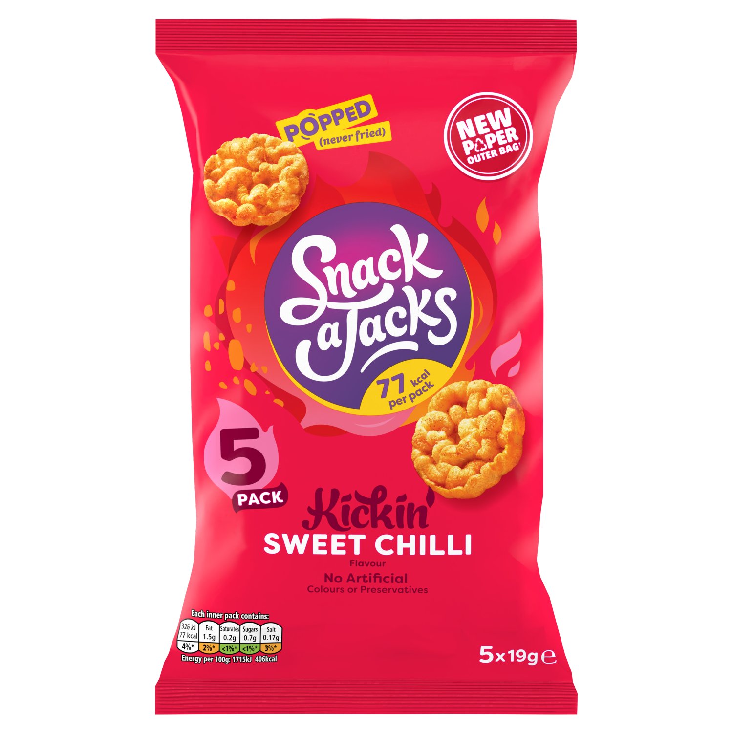 Snack A Jacks Sweet Chilli 5 Pack (95 g)