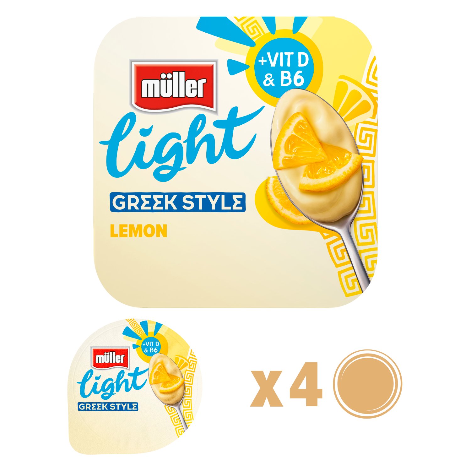 Muller Light Greek Style Lemon Yogurt 4 Pack (115 g)