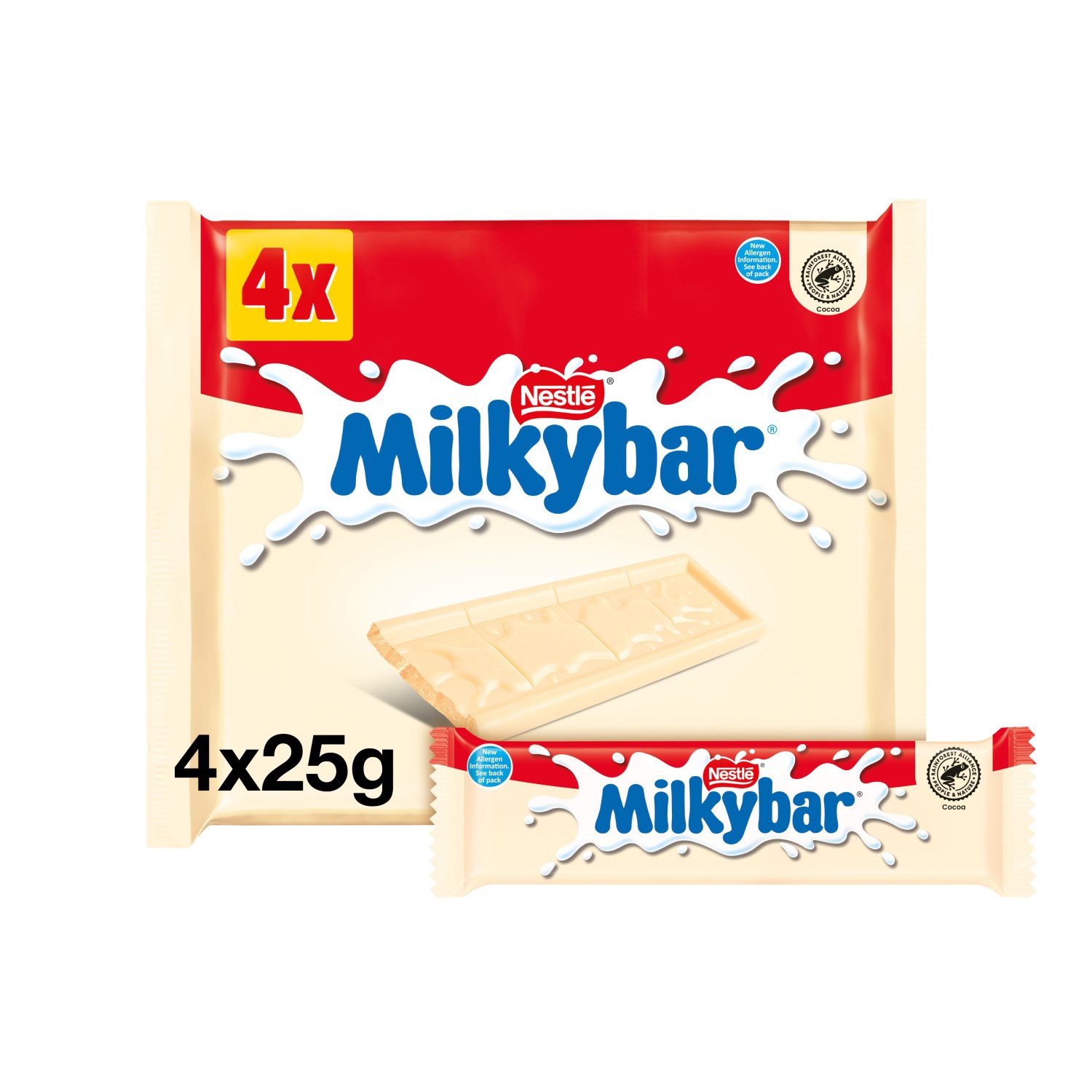 Milkybar Medium White Chocolate Bar 4 Pack (25 g)