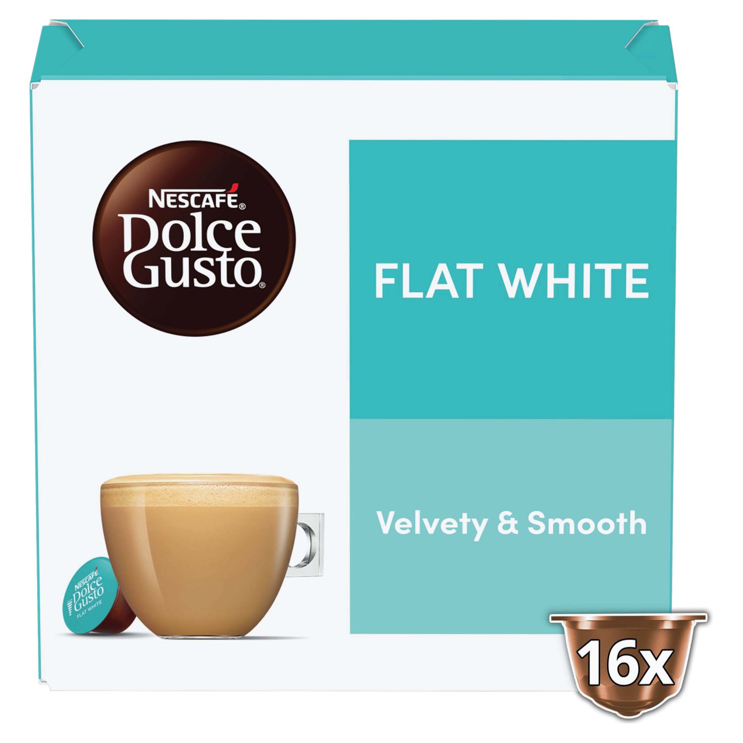 Nescafe Dolce Gusto Flat White Coffee Capsules 16 Pack (187.2 g)