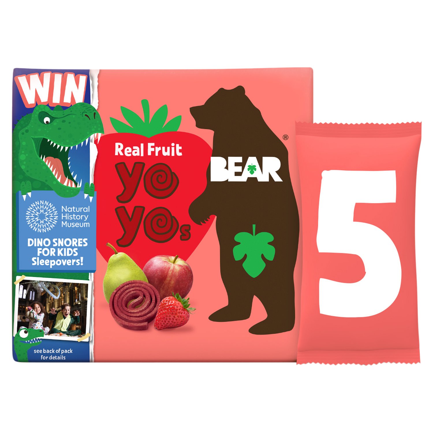 Bear Strawberry Yoyo Pure Fruit Rolls 5 Pack (100 g)