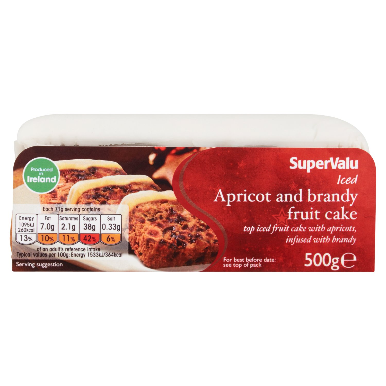 SuperValu Apricot and Brandy Iced Fruit Cake (454 g)