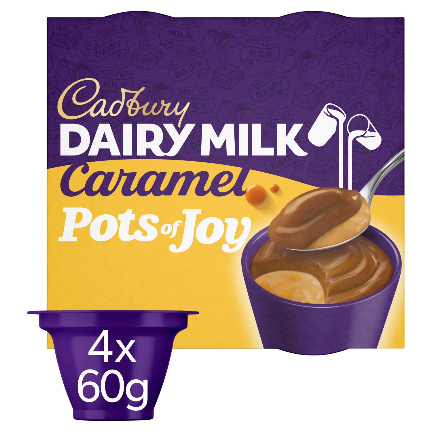 Cadbury Pots of Joy Caramel Dessert 4 Pack (60 g)