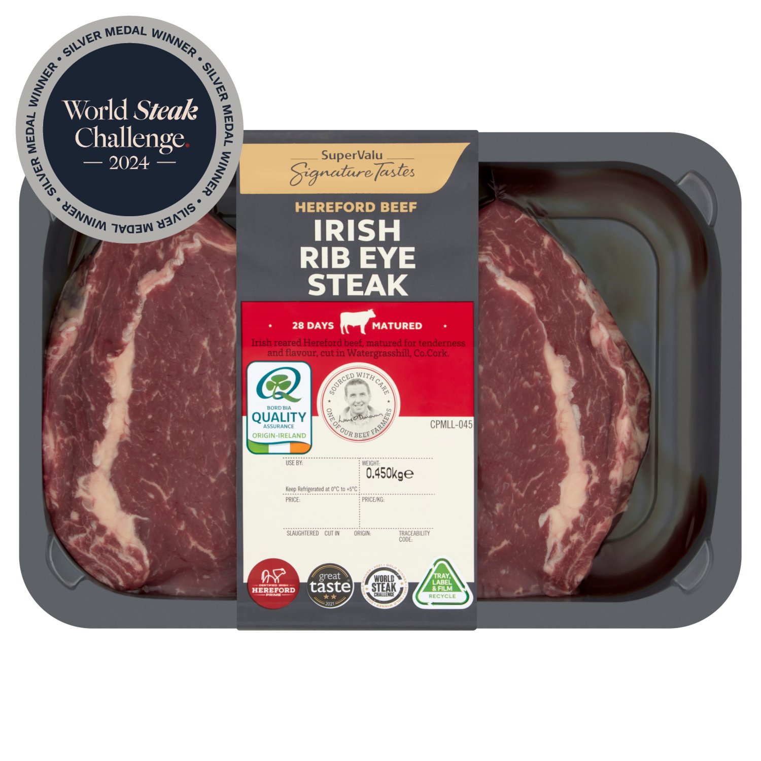 SuperValu Signature Tastes Irish Hereford Beef Rib Eye Steak (450 g)