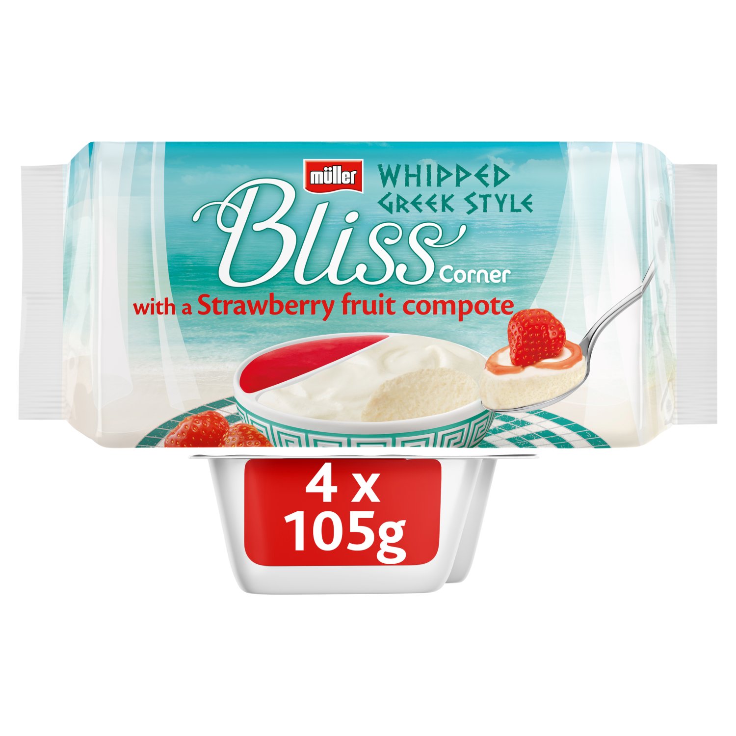 Muller Corner Bliss Yogurt with Strawberry 4 Pack (105 g)