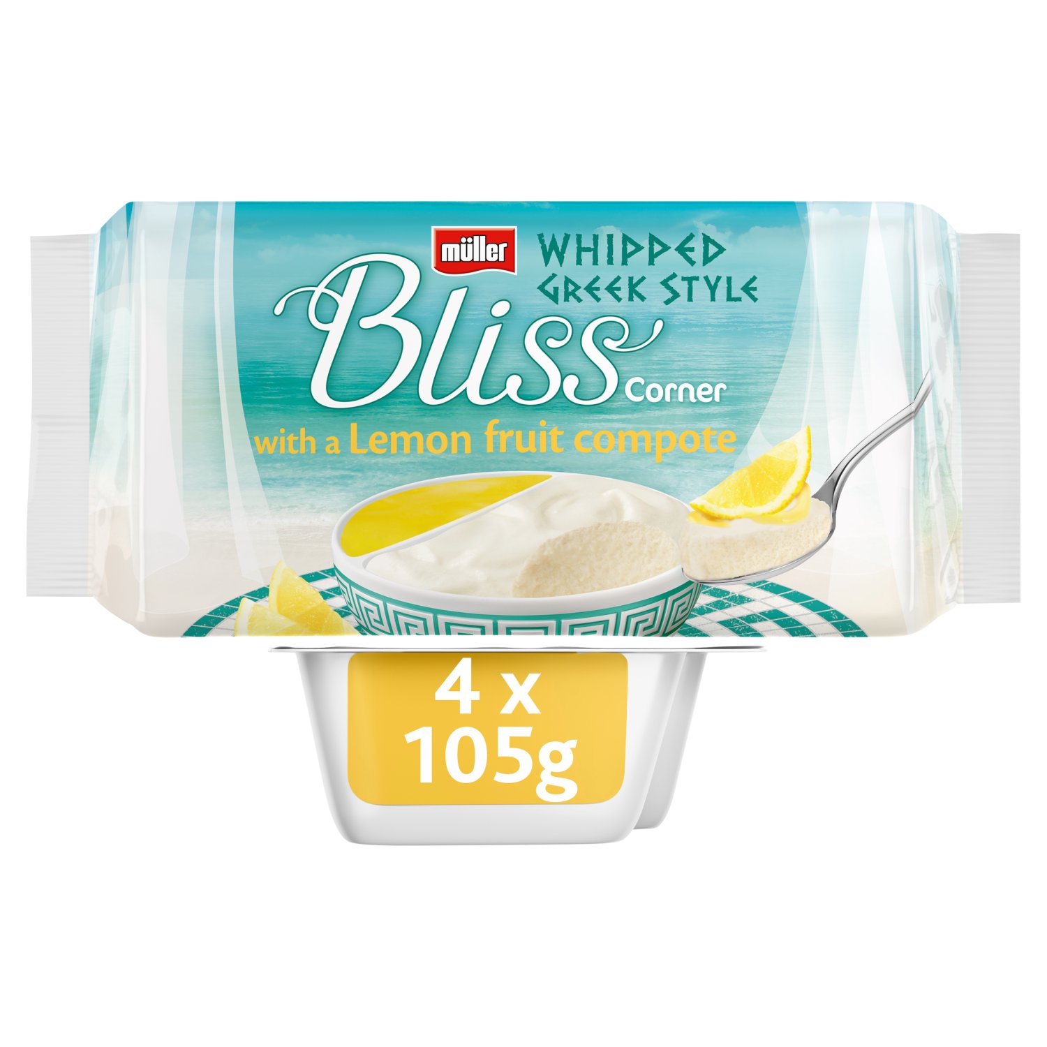 Muller Corner Bliss Greek Style Lemon Yogurt 4 Pack (105 g)