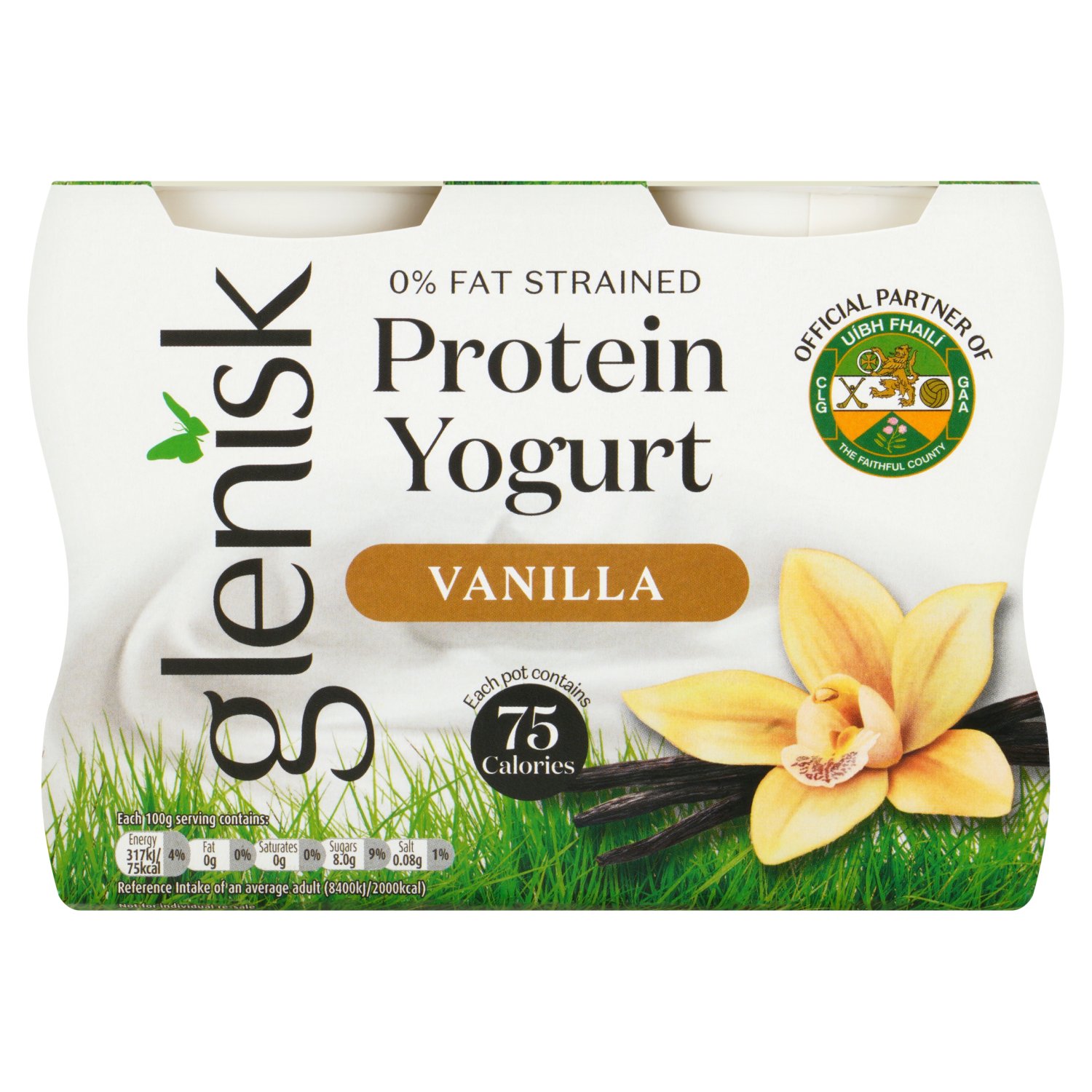 Glenisk 0% Fat Vanilla Protein Yogurt 4 Pack (100 g)