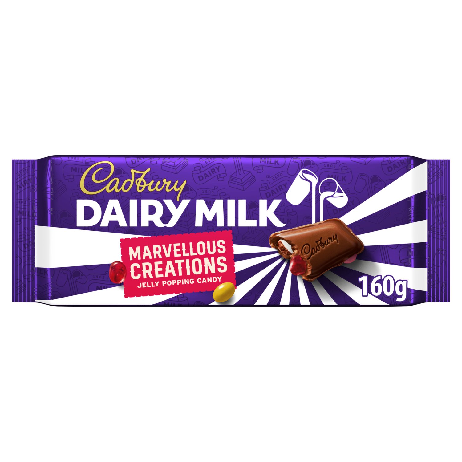 Cadbury Dairy Milk Marvellous Creations Jelly Popping Candy Bar (160 g)