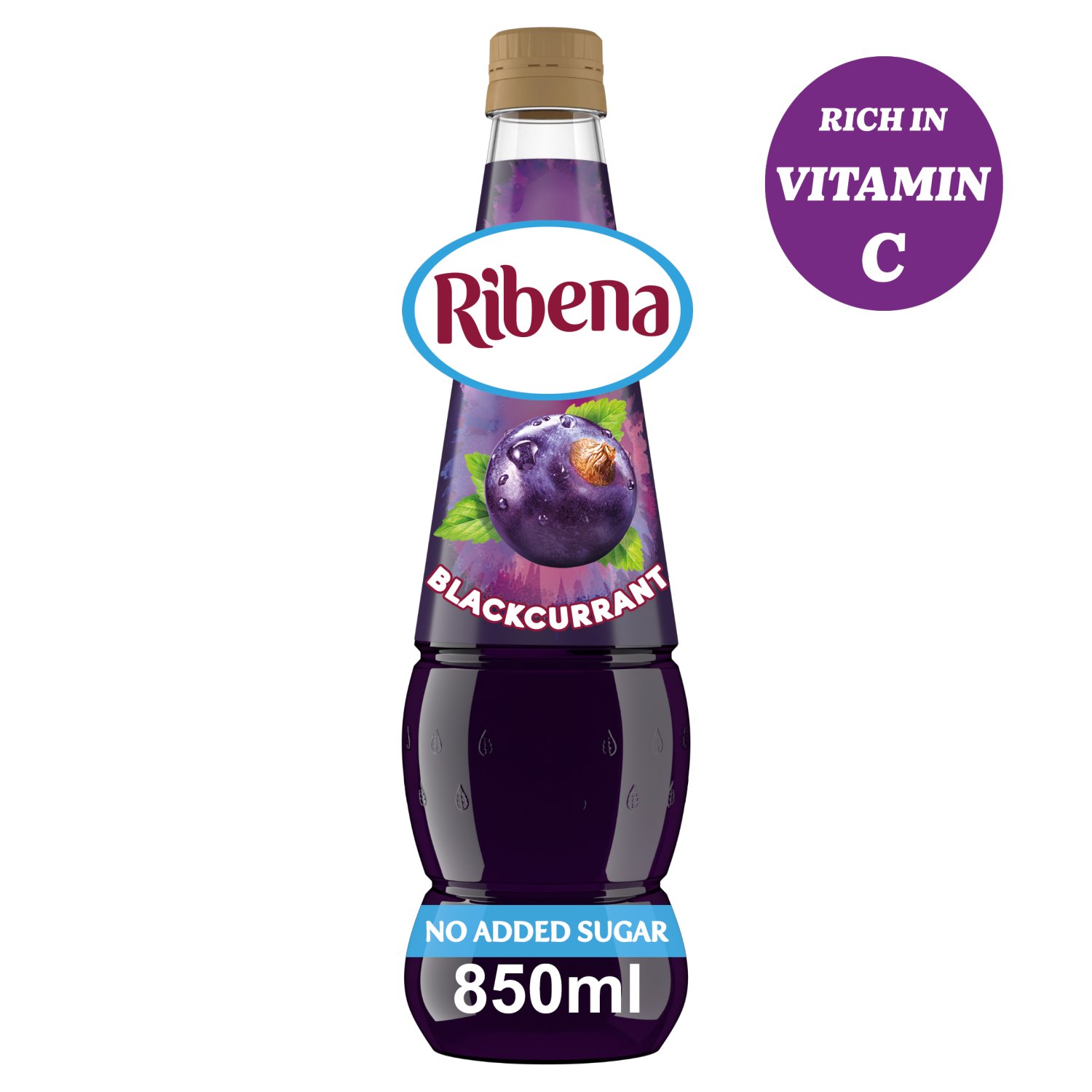 Ribena Blackcurrant Concentrate No Added Sugar (850 ml)